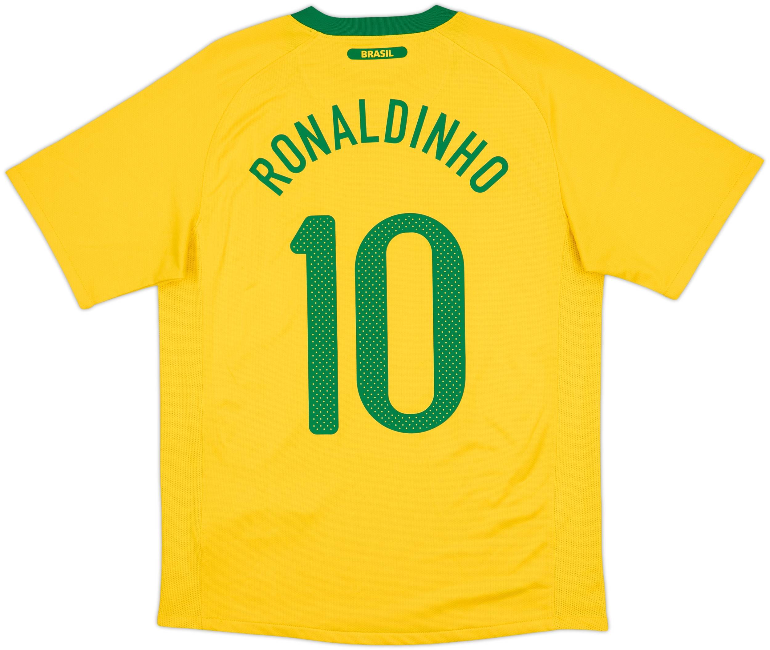 2010-11 Brazil Home Shirt Ronaldinho #10 - 7/10 - (M)