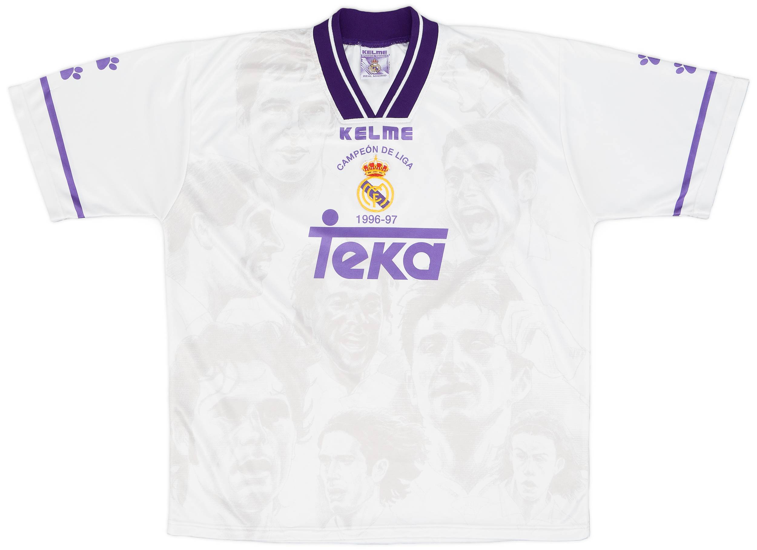 1997 98 Real Madrid Kelme Campeon de Liga Training Shirt 9 10 L