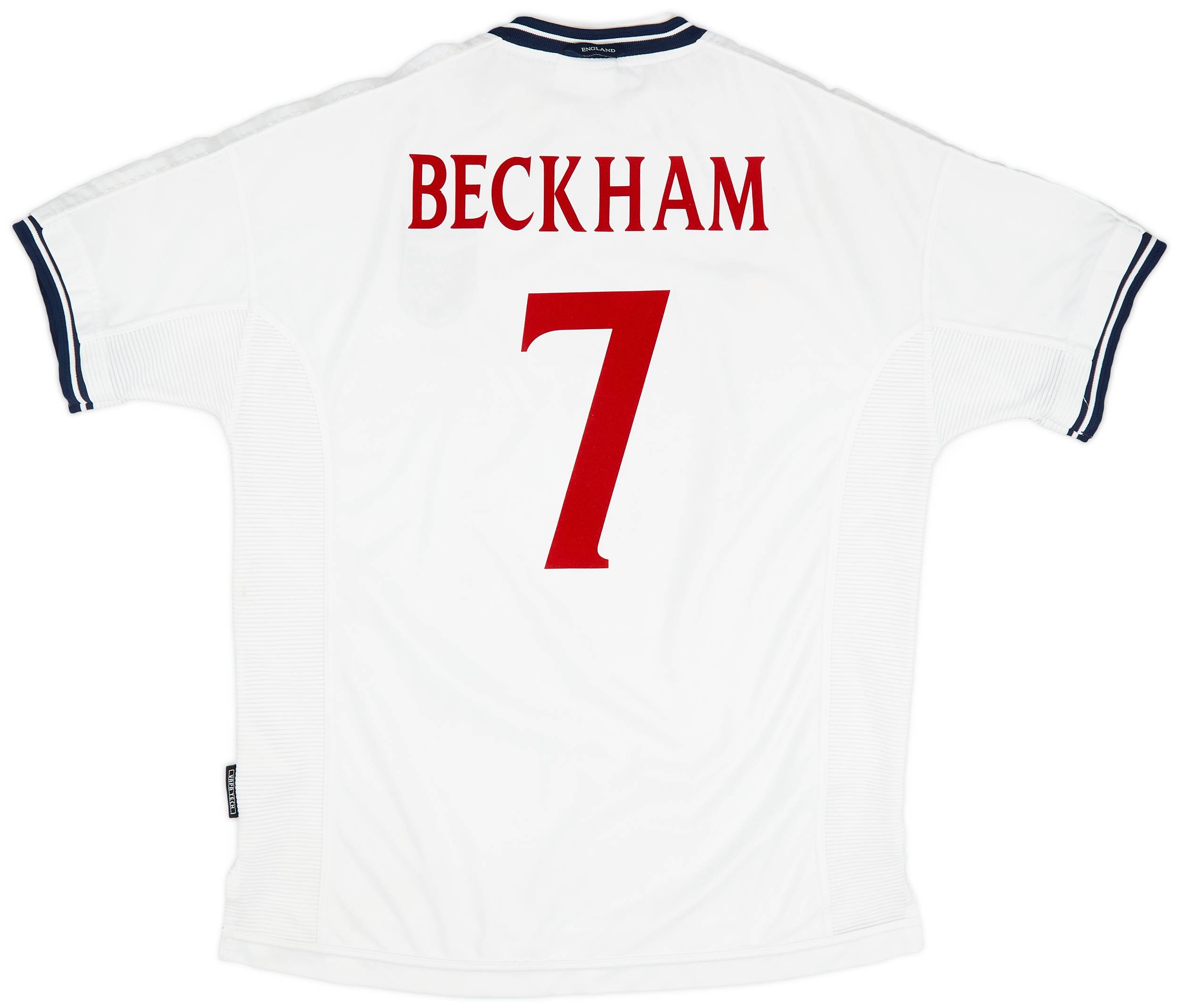 1999-01 England Home Shirt Beckham #7 - 7/10 - (XL)
