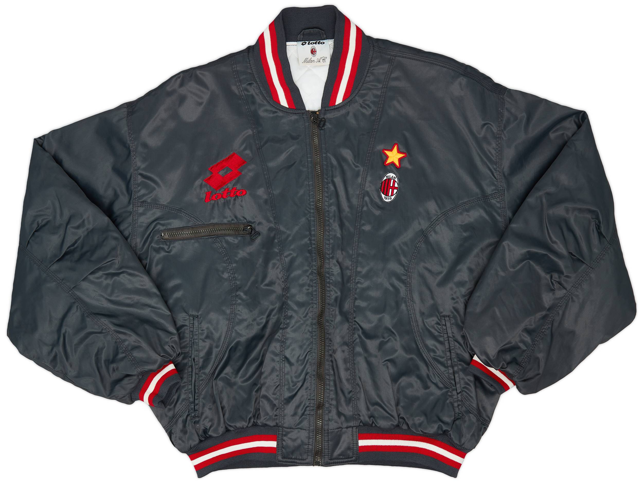 1995-96 AC Milan Lotto Padded Bomber Jacket - 7/10 - (M) 1995-96 AC Milan Lotto Padded Bomber Jacket - 7/10 - (M)