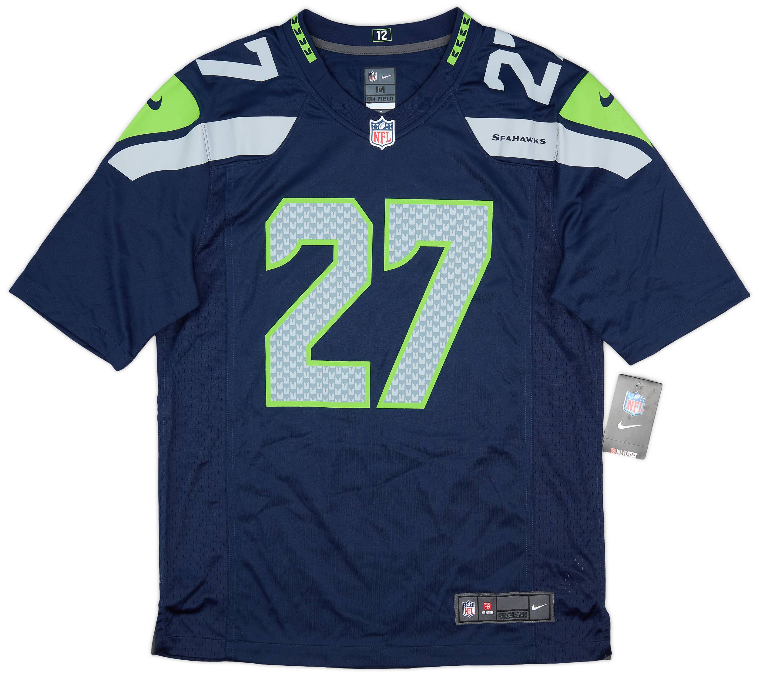 2017 Seattle Seahawks Lacy 27 Nike Game Home Jersey XL