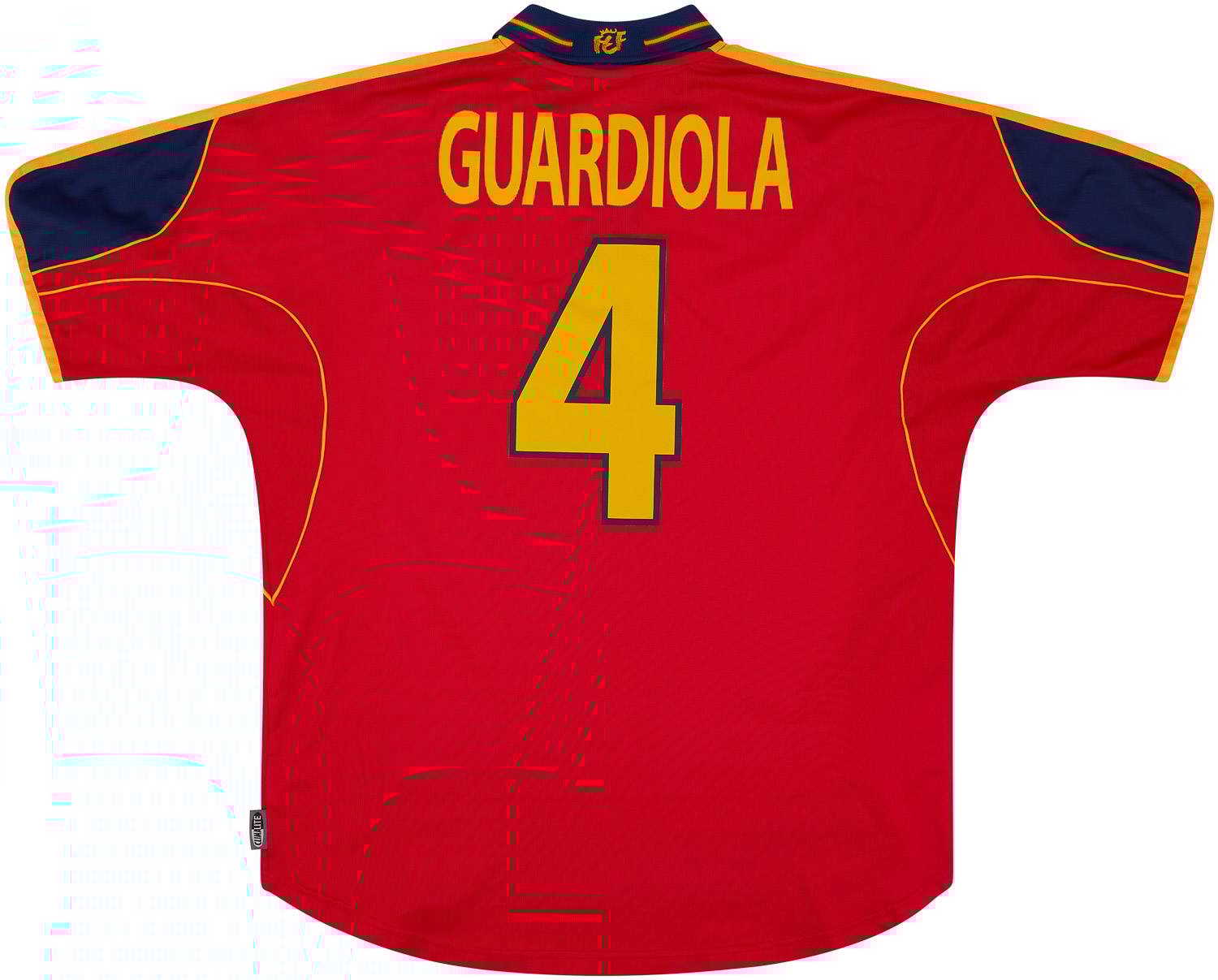1999-02 Spain Home Shirt Guardiola #4 (Excellent - 9/10)