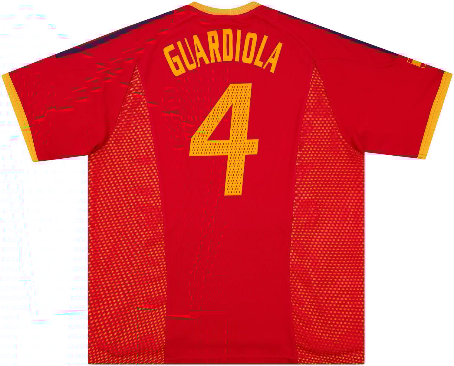 2002-04 Spain Home Shirt Guardiola #4 - 8/10