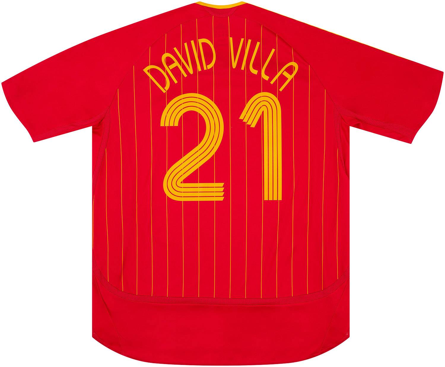 2006-08 Spain Home Shirt David Villa #21 - 9/10