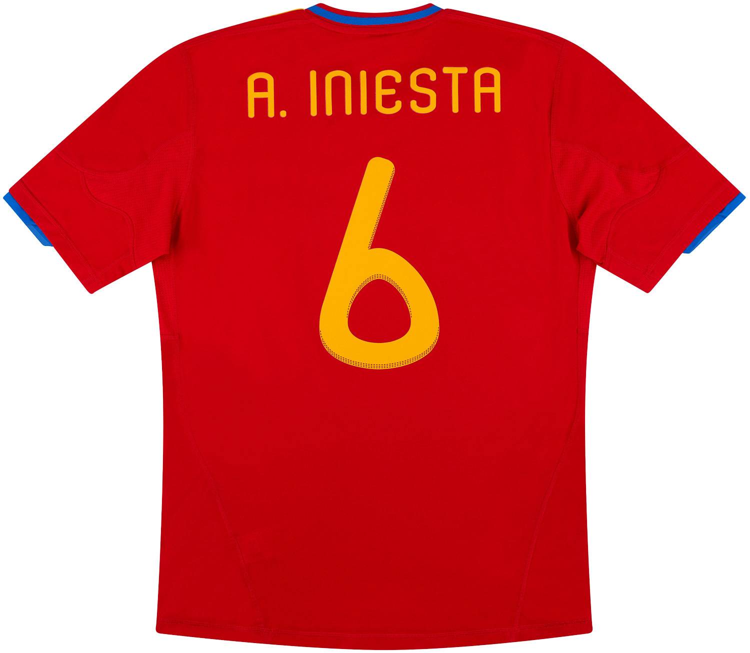 2009-10 Spain Home Shirt A.Iniesta #6 (Excellent - 9/10)