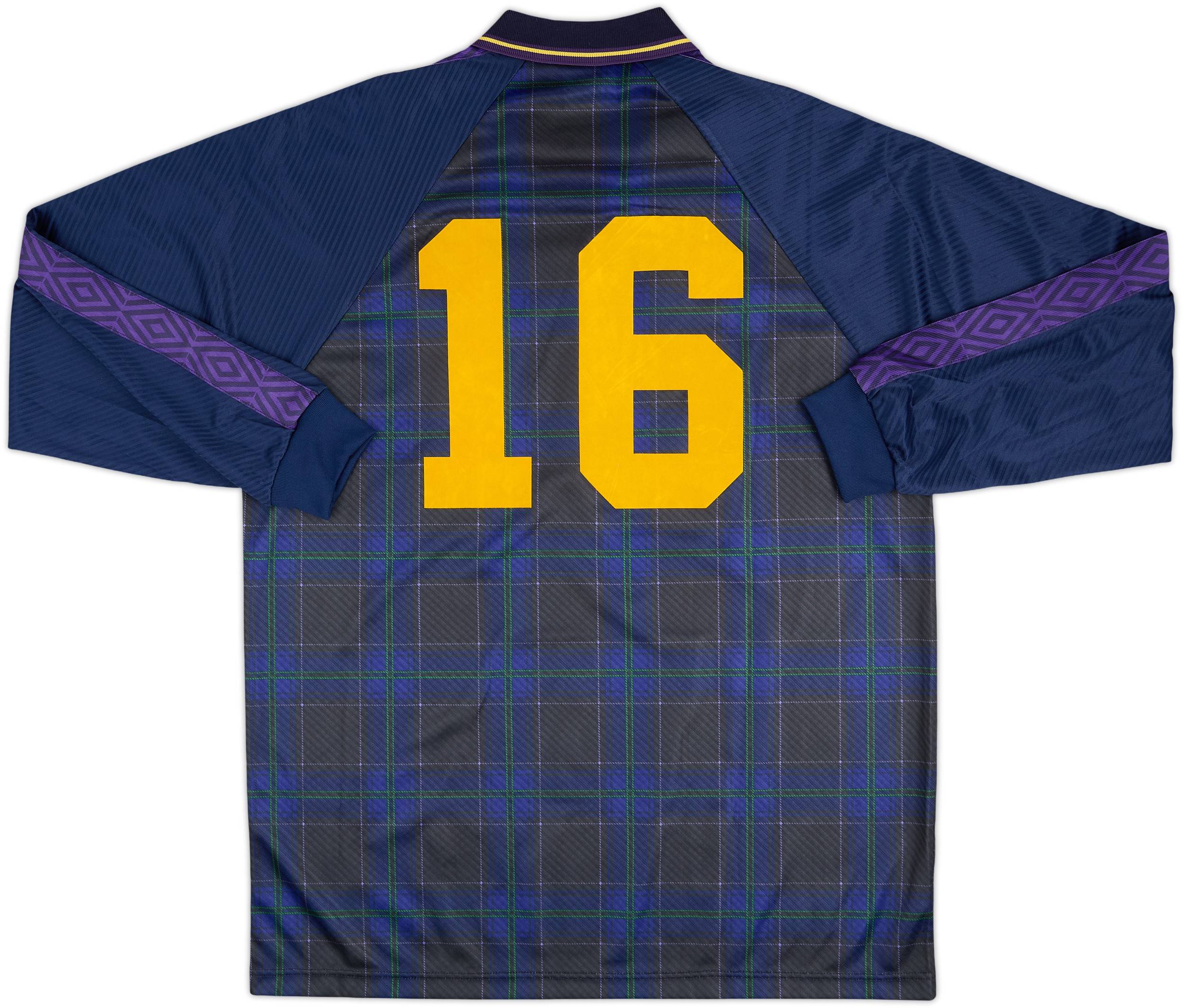 1994-96 Scotland Match Issue Home L/S Shirt #16