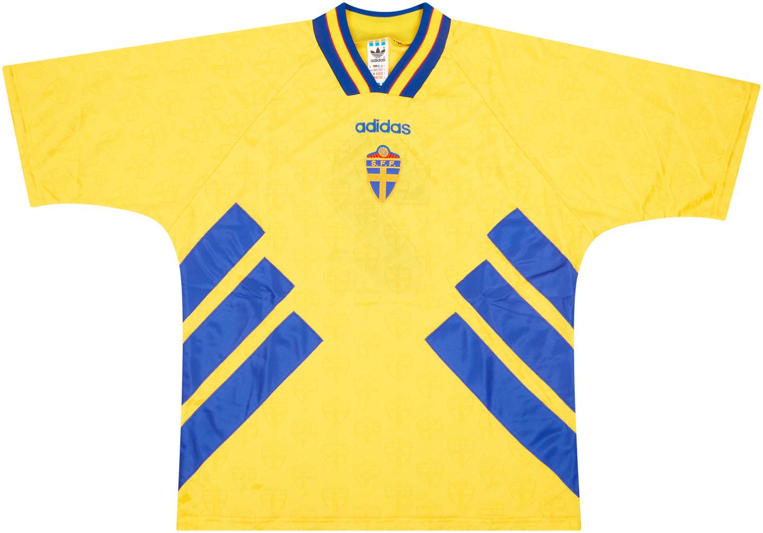 1995 Sweden Match Worn Umbro Cup Home Shirt #2 (Sundgren) v England