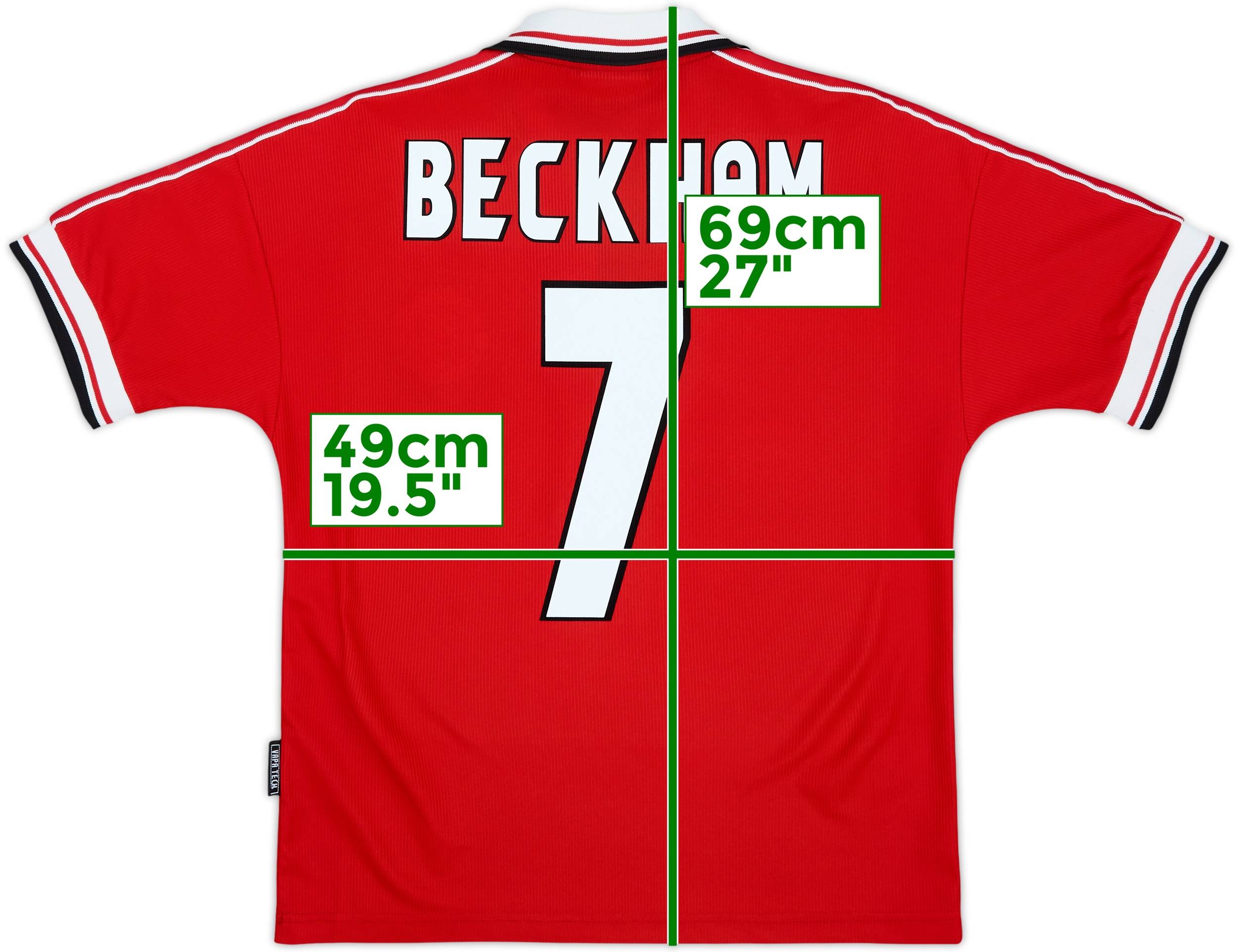 1998-00 Manchester United Home Shirt Beckham #7 - 8/10 - (S)