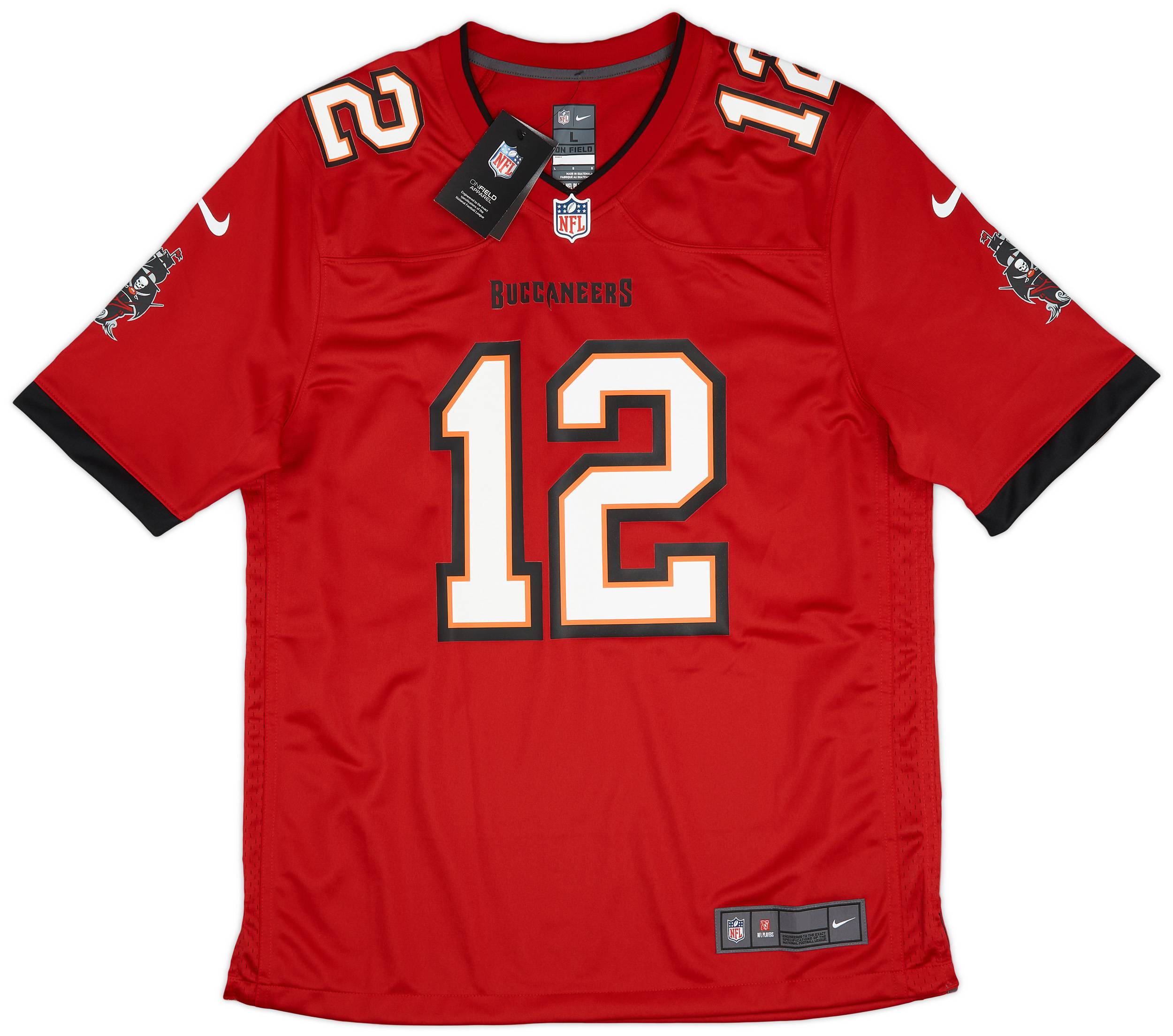 2020 22 Tampa Bay Buccaneers Brady 12 Nike Game Home Jersey L