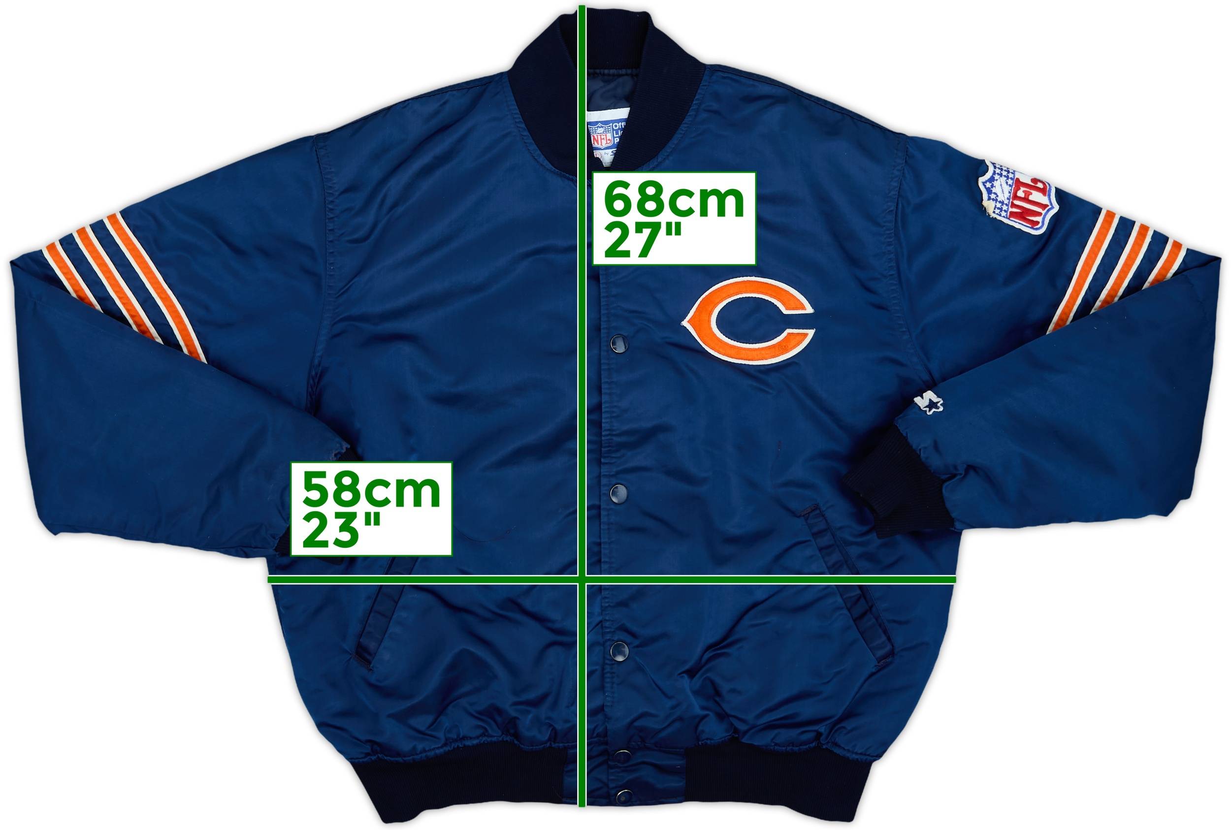 CHICAGO BEARS ブルゾン 1980s Chicago Bears Starter Satin Varsity Jacket - 6/10 - (L)