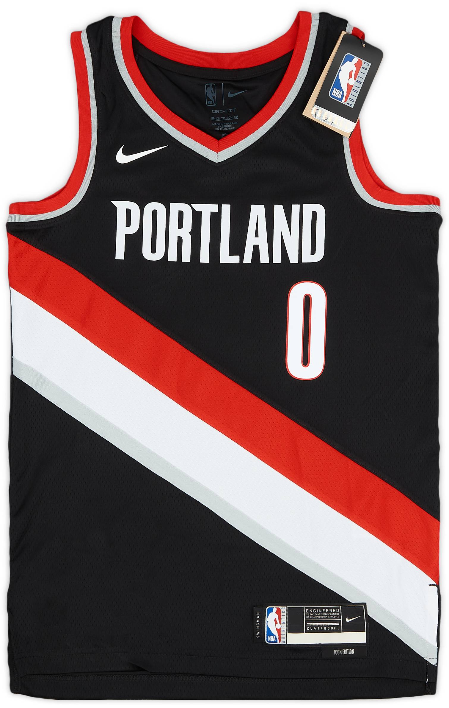 2017 23 Portland Trail Blazers Lillard 0 Nike Swingman Away Jersey L