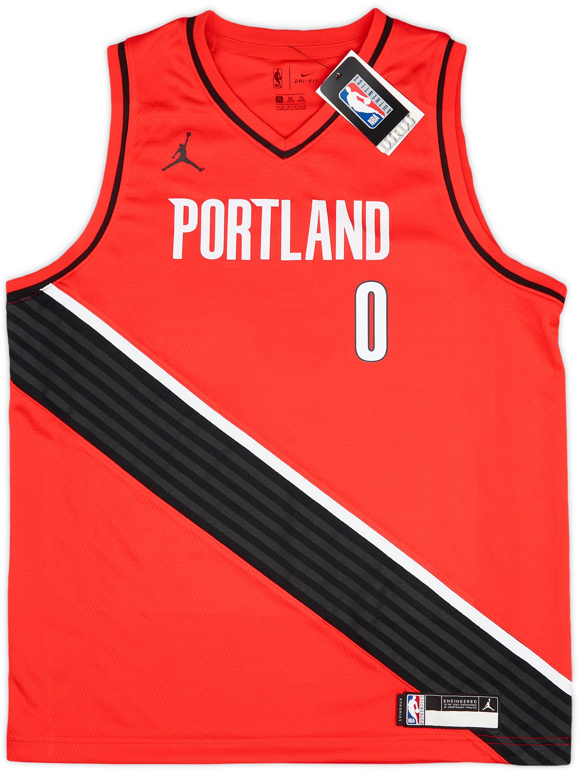 2020 22 Portland Trail Blazers Lillard 0 Jordan Swingman Alternate Jersey XL.Kids