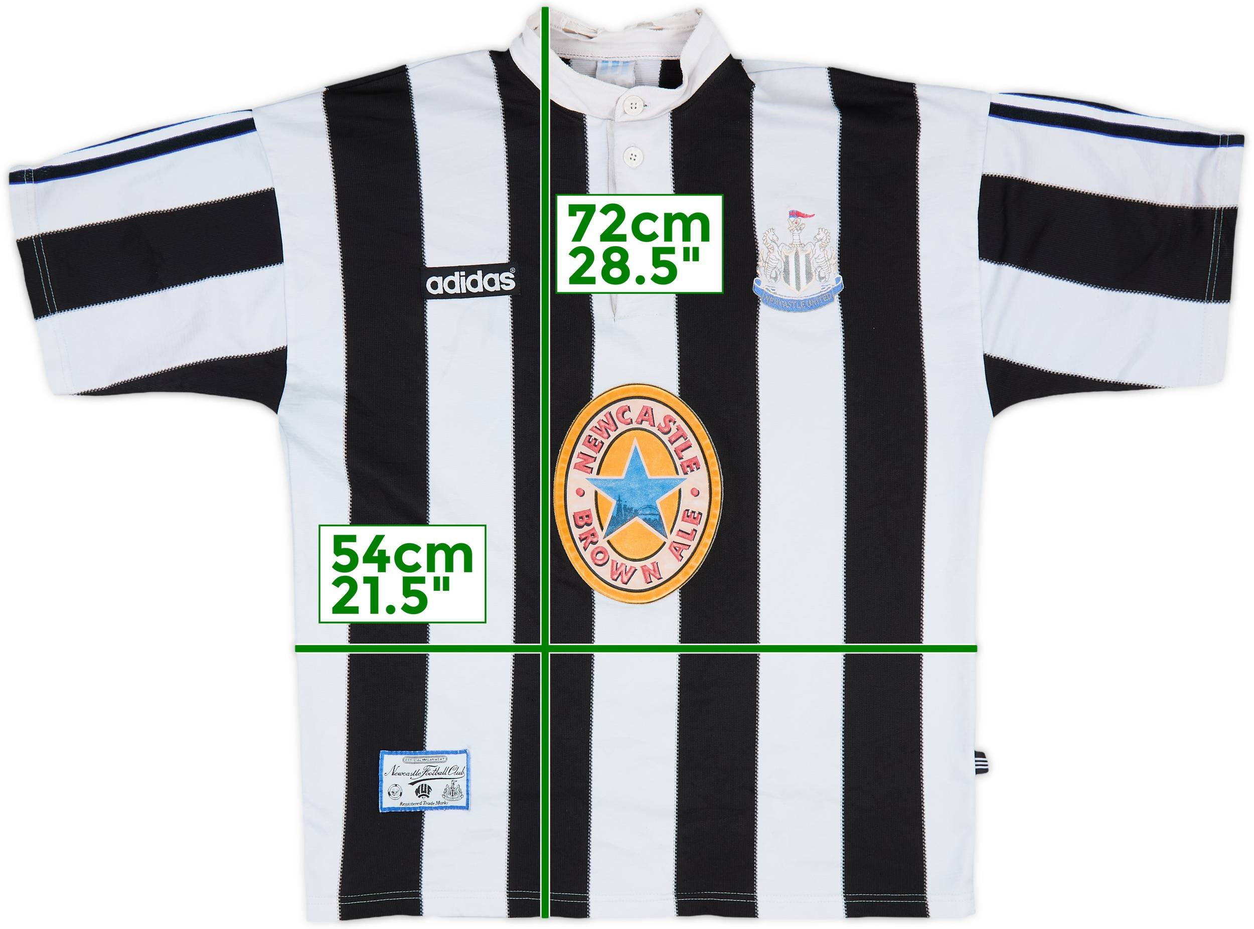 adidas ニューカッスル・ユナイテッドFC 1995-97 ホームシャツ 1995-97 Newcastle Home Shirt - 5/10 - (M)