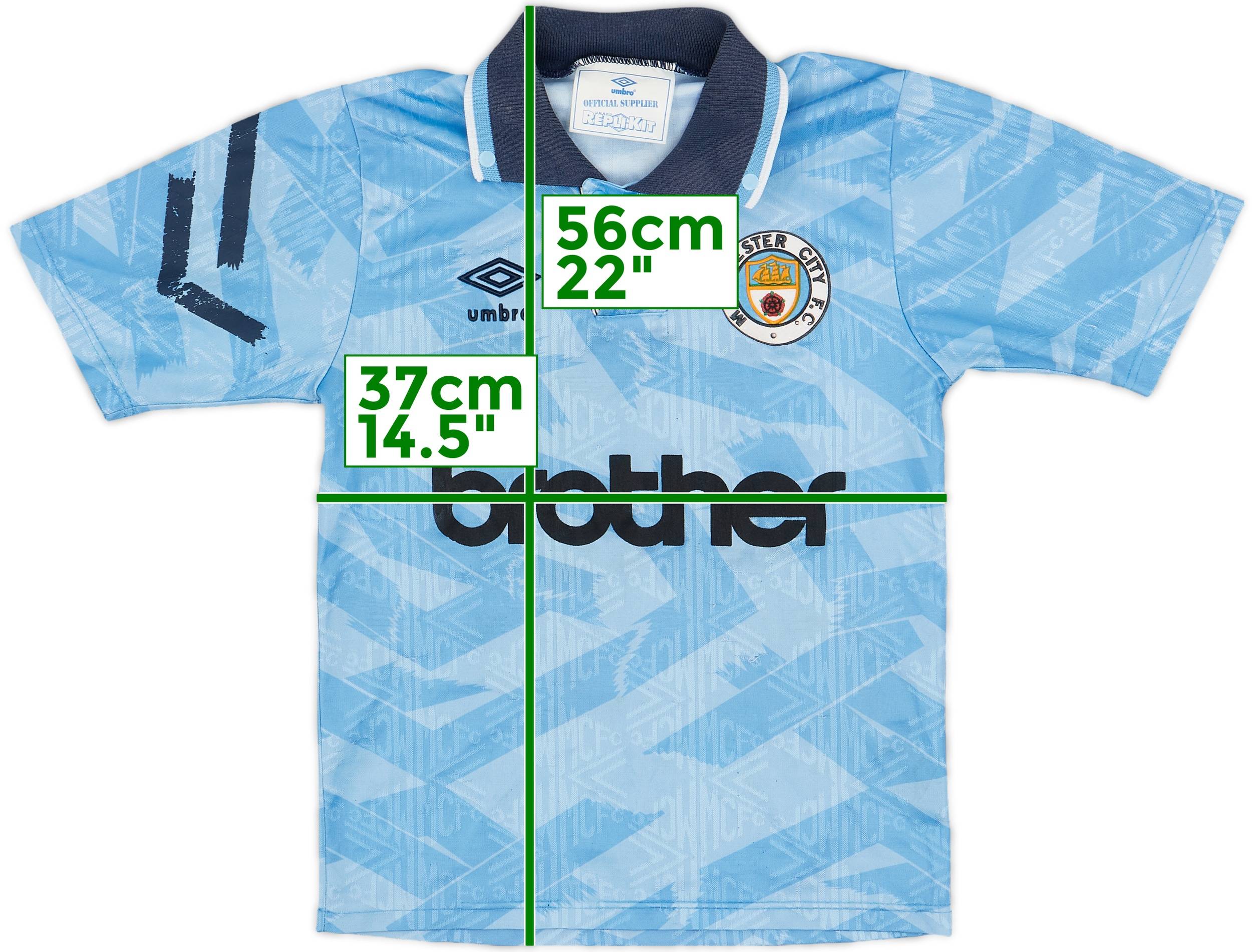 1991-93 Manchester City Home Shirt - 5/10 - (S.Boys)