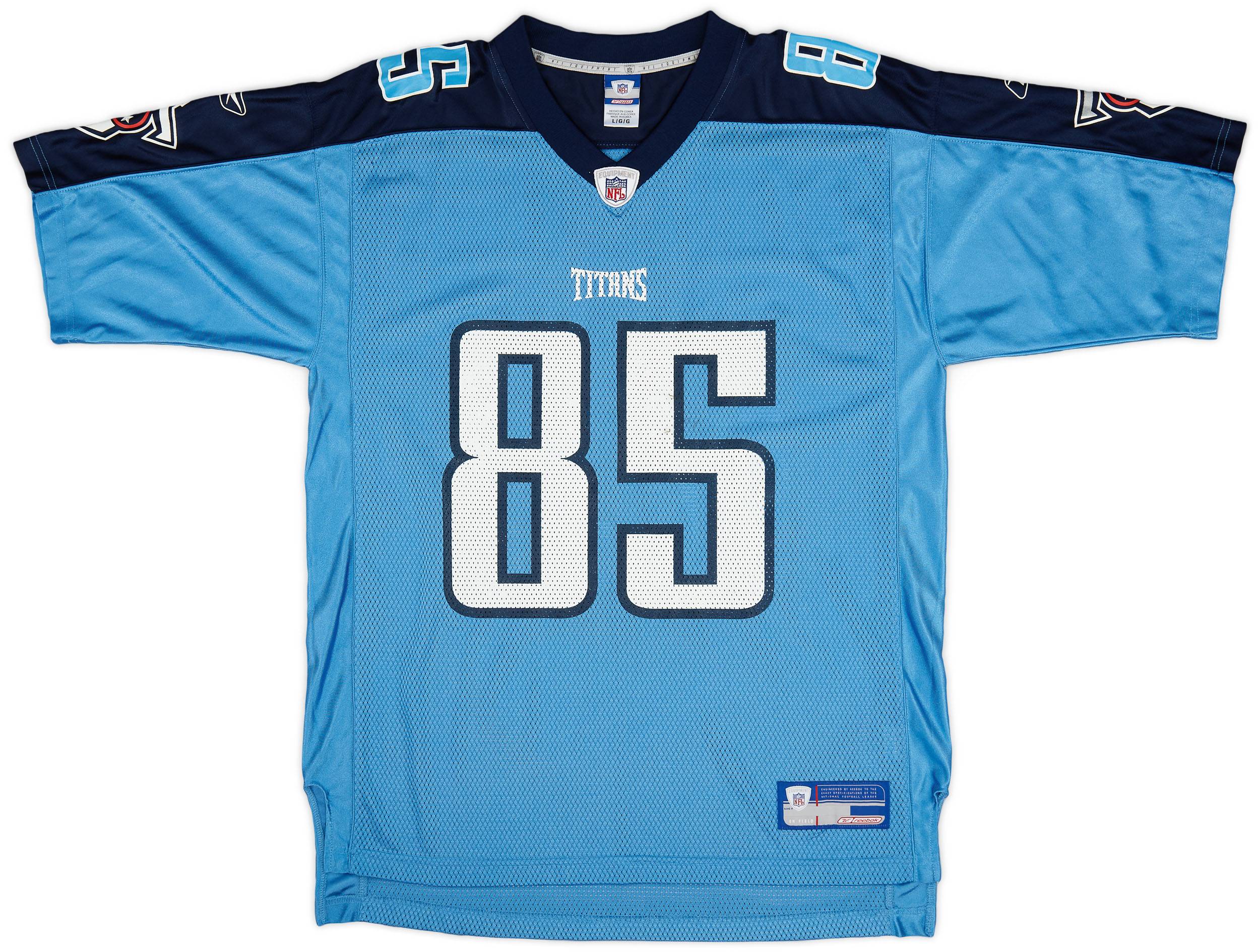 2002 04 Tennessee Titans Mason 85 Reebok On Field Alternate Jersey Very Good L