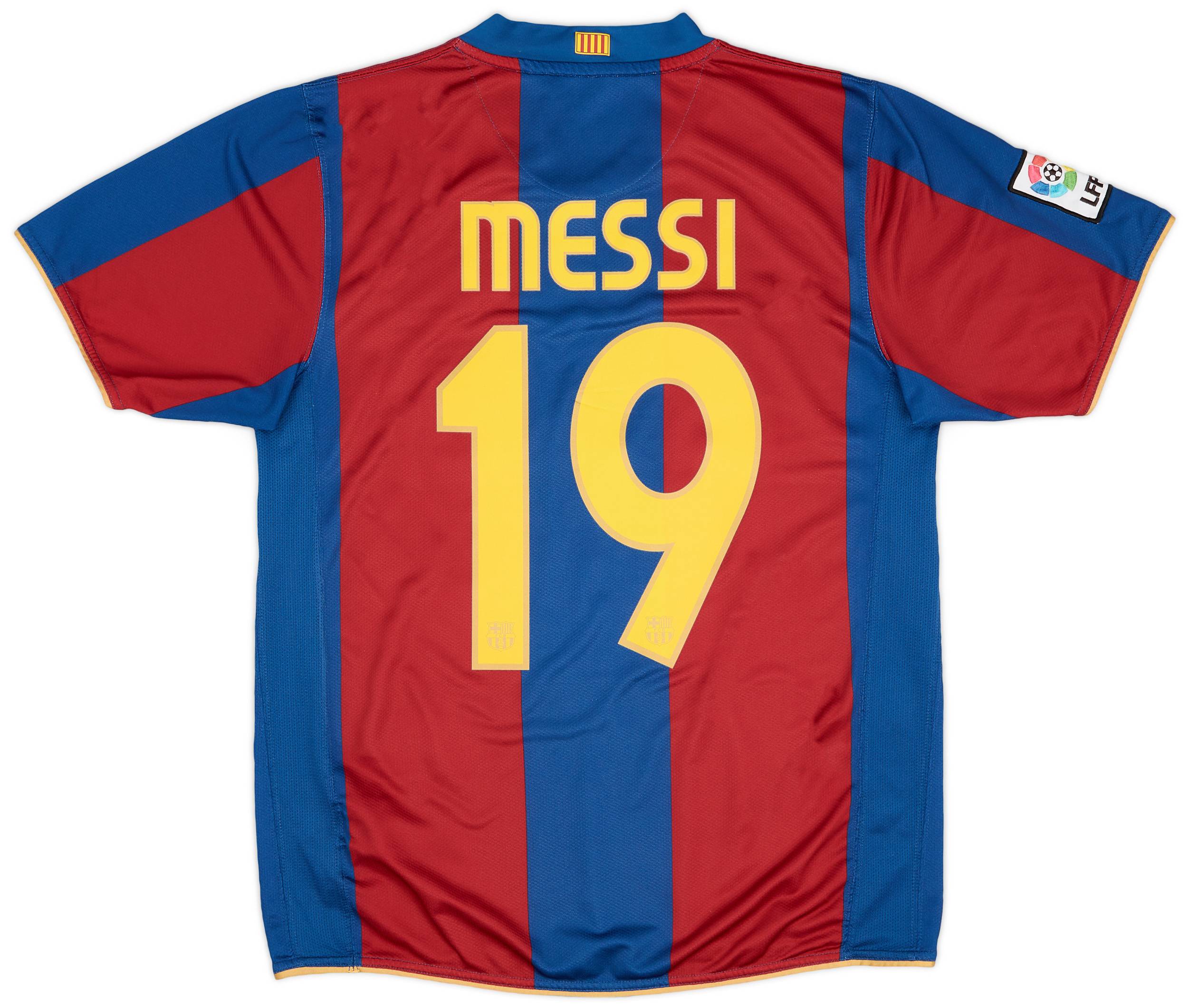 2007 08 Barcelona Home Shirt Messi 19 8 10 M