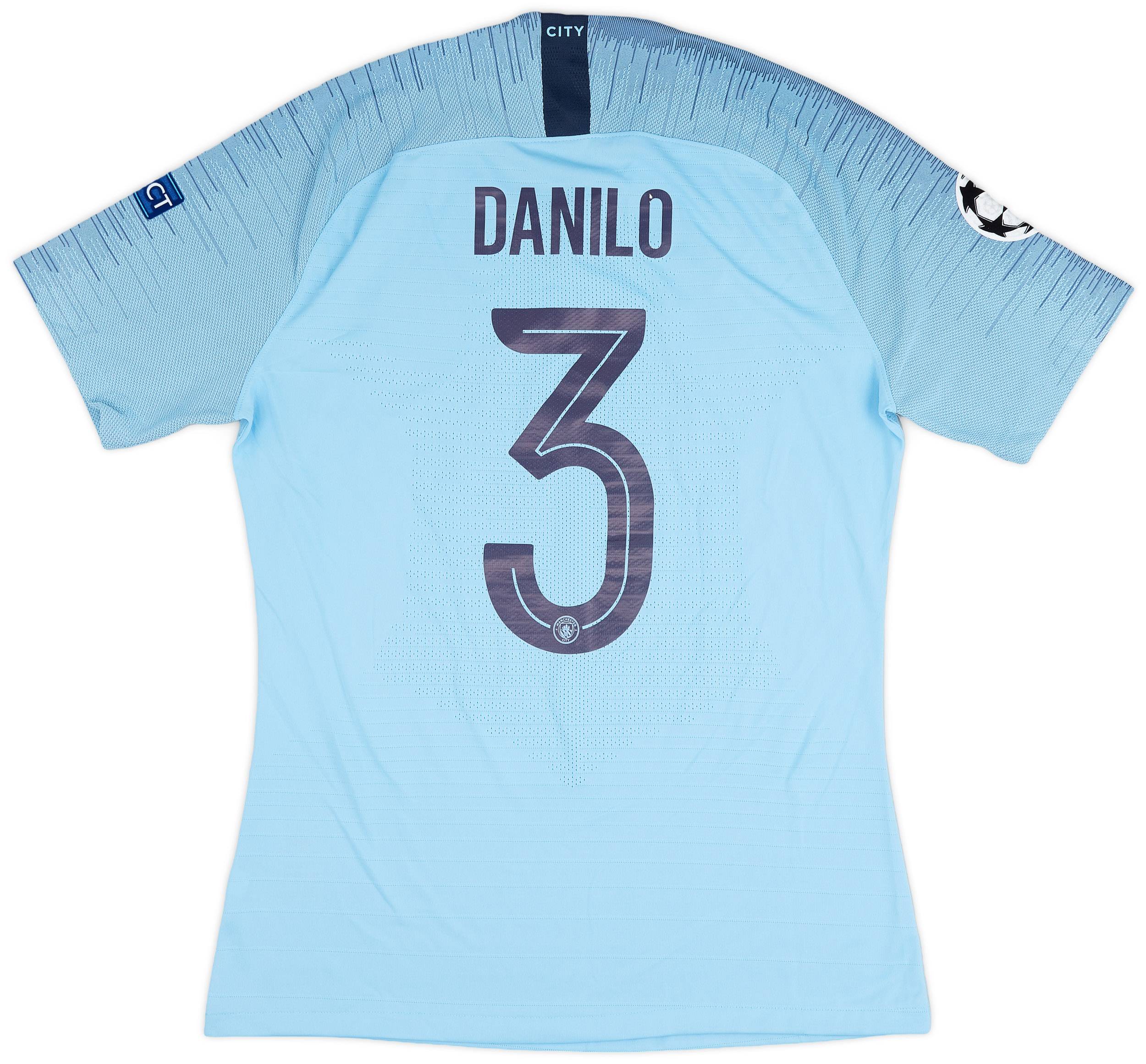 2018-19 Manchester City Player Issue Home Shirt Danilo #3 - 9/10 - (L)