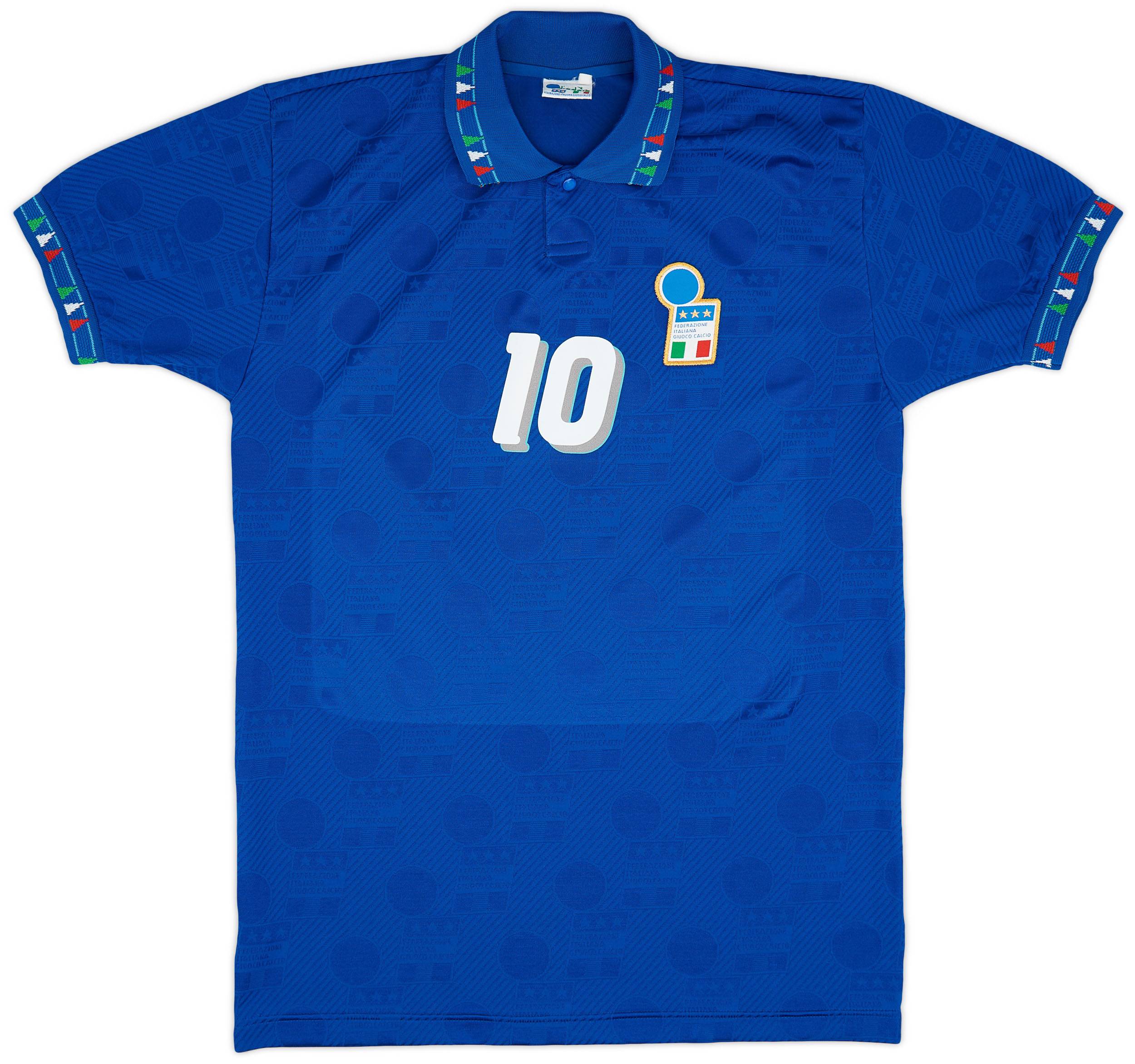 1994 Italy Home Shirt Baggio #10 - 9/10 - (M)