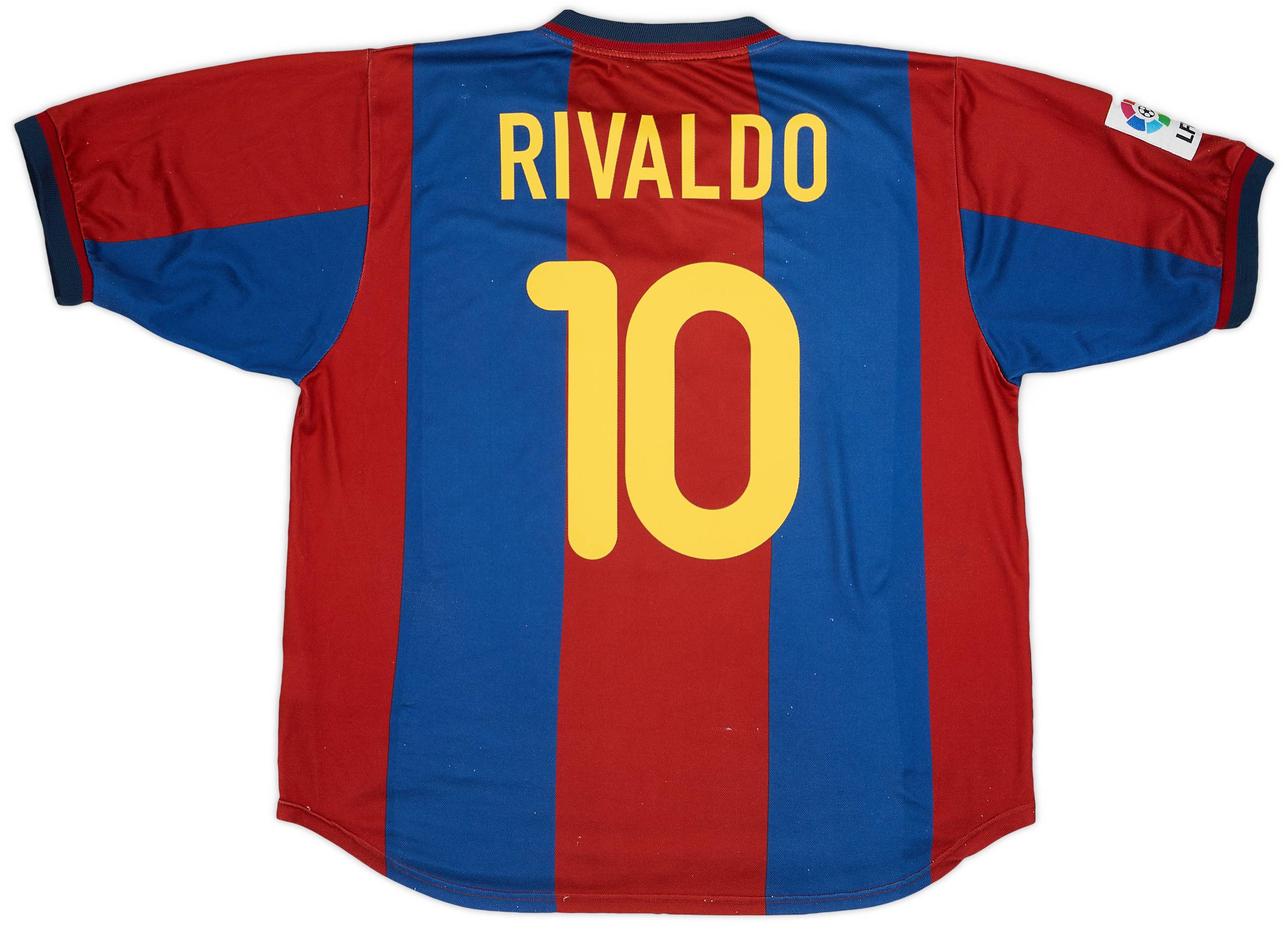 1998-00 Barcelona Home Shirt Rivaldo #10 - 8/10 - (XL)