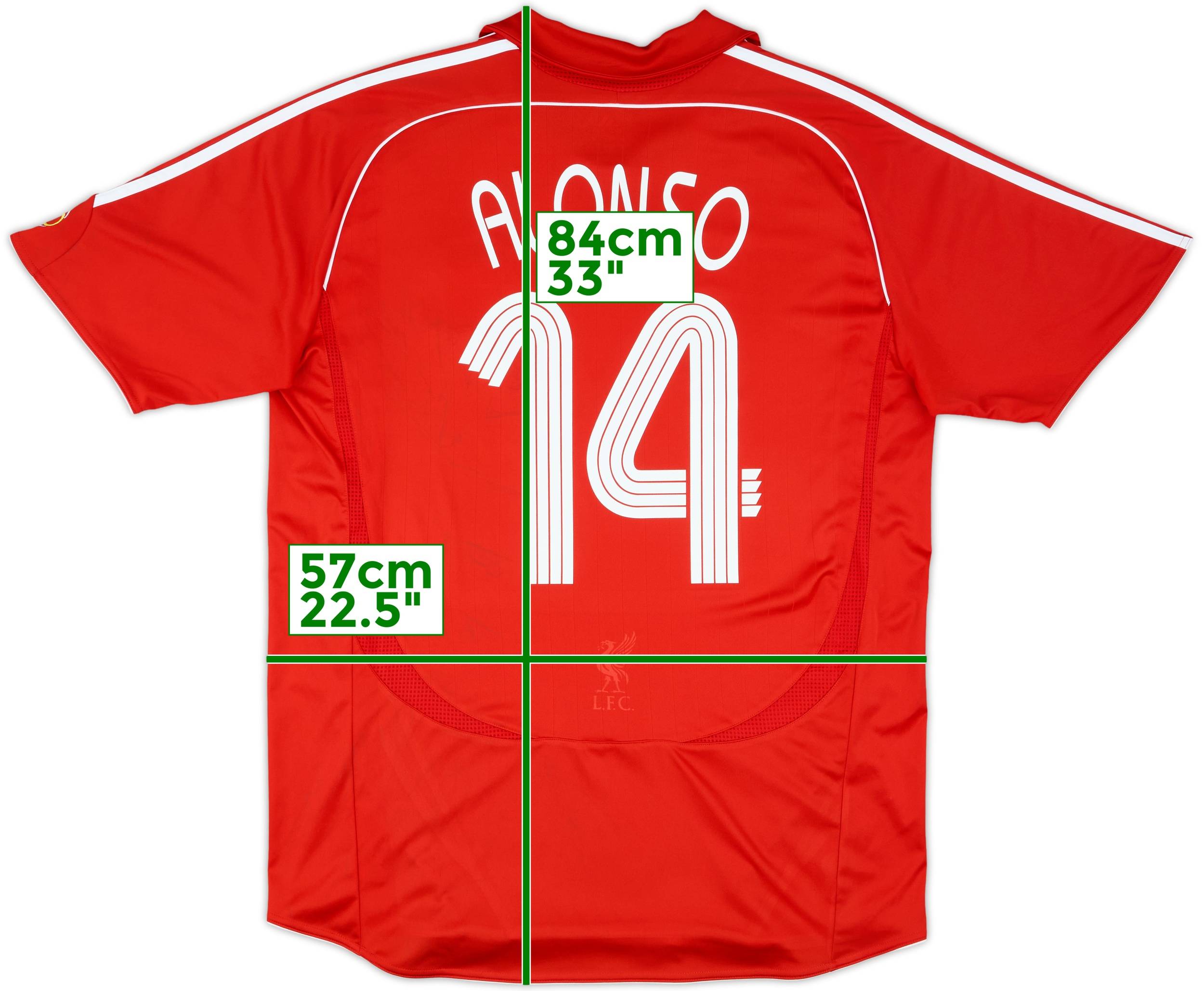 正規品　リヴァプール　ALONSO 14番 シャツ 2006-08 Liverpool Home Shirt Alonso #14 - 7/10 - (XL)