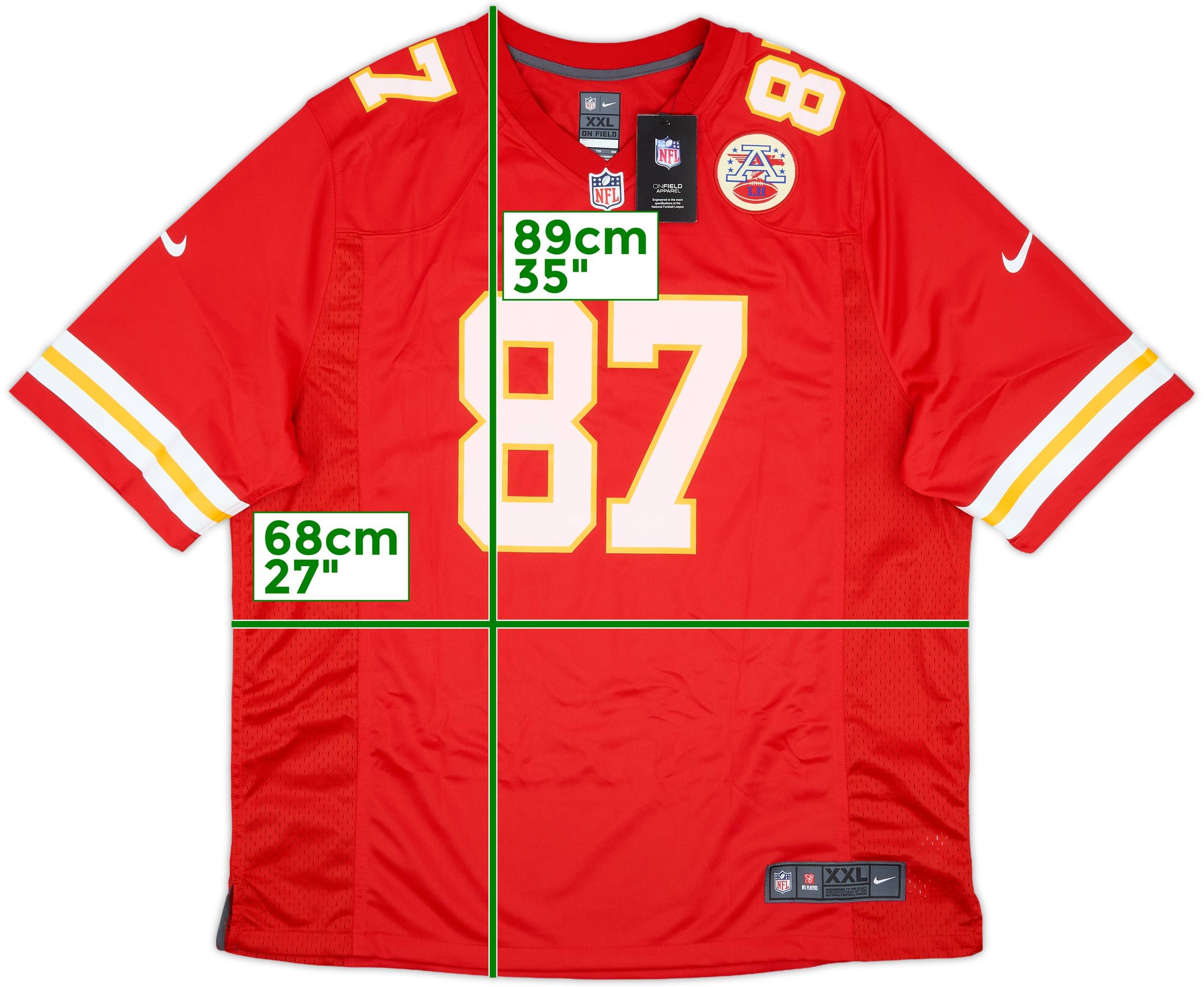 2013-25 Kansas City Chiefs Kelce #87 Nike Game Home Jersey (XXL)