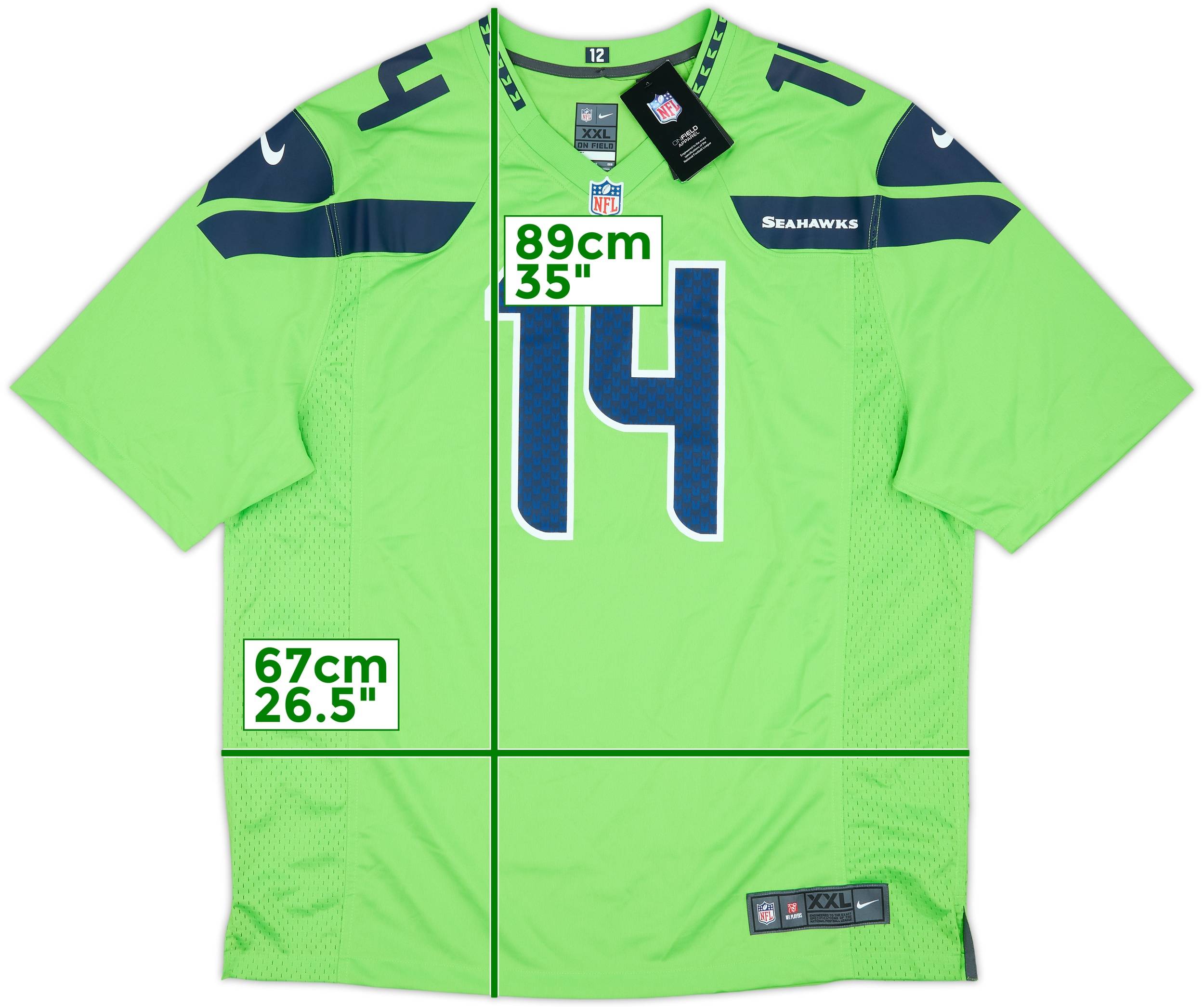 アイドル XG Seattle Seahawks uniform size L 2019-24 Seattle Seahawks Metcalf #14 Nike Game Alternate