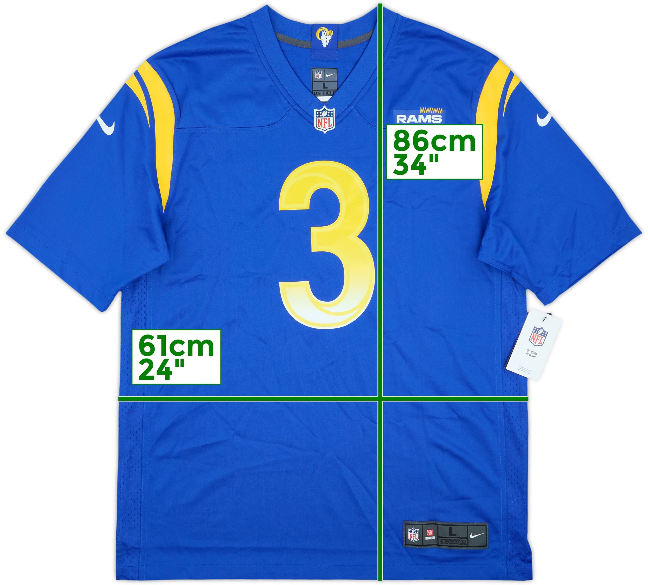 2021 LA Rams Beckham Jr #3 Nike Game Home Jersey (L)