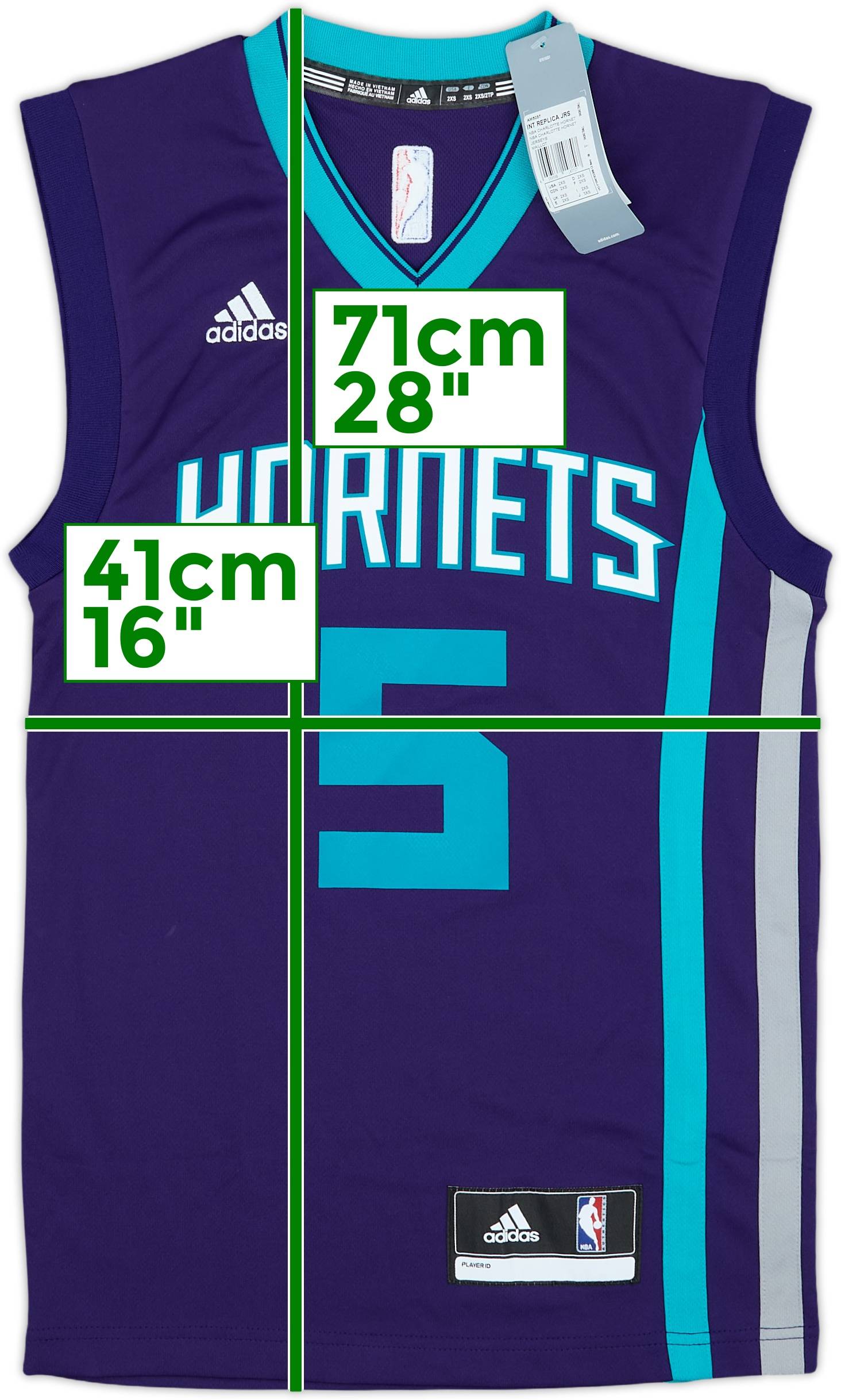 2015-17 Charlotte Hornets Batum #5 adidas Away Jersey (XXS)