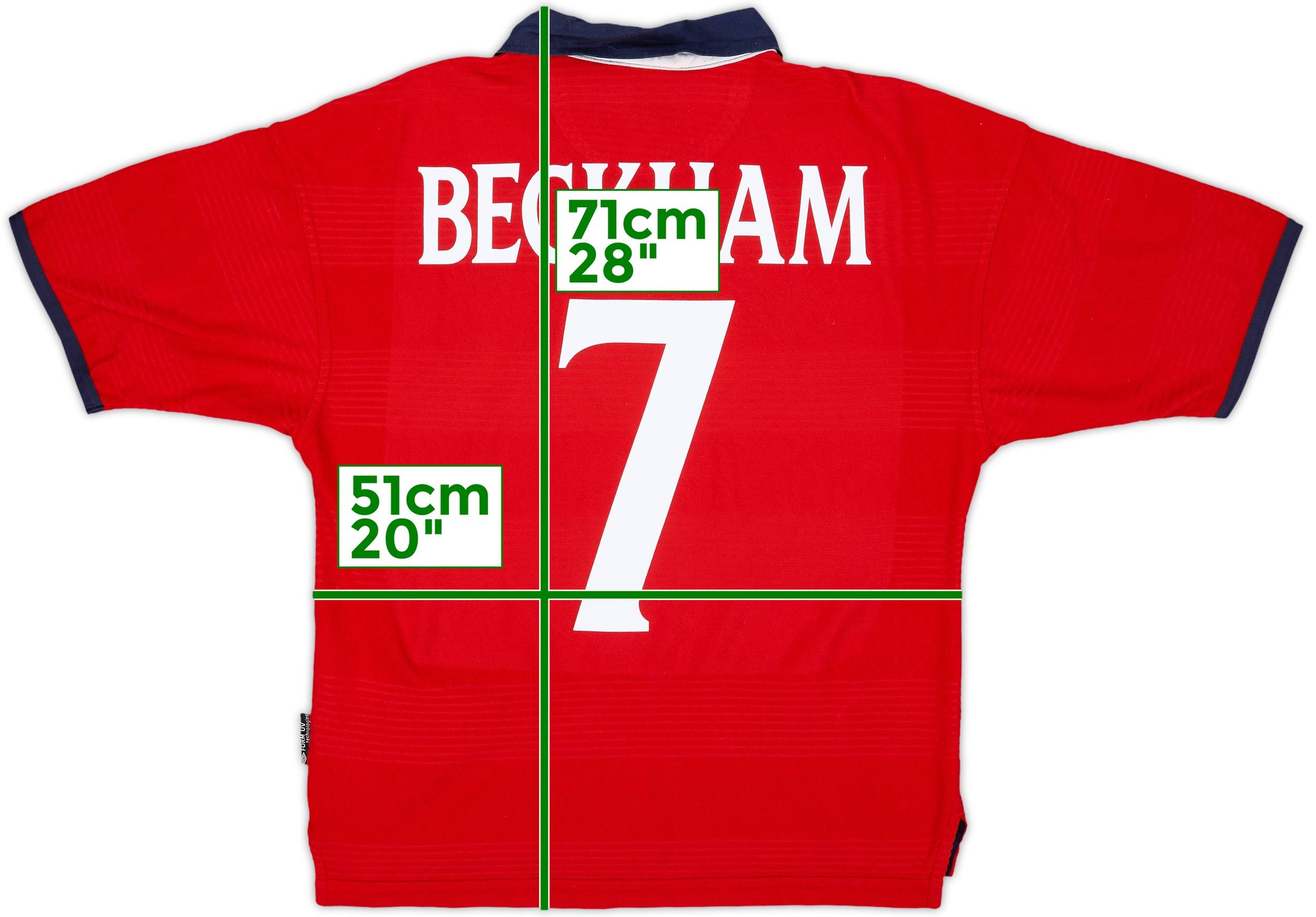1999-01 England Away Shirt Beckham #7 - 8/10 - (Y)