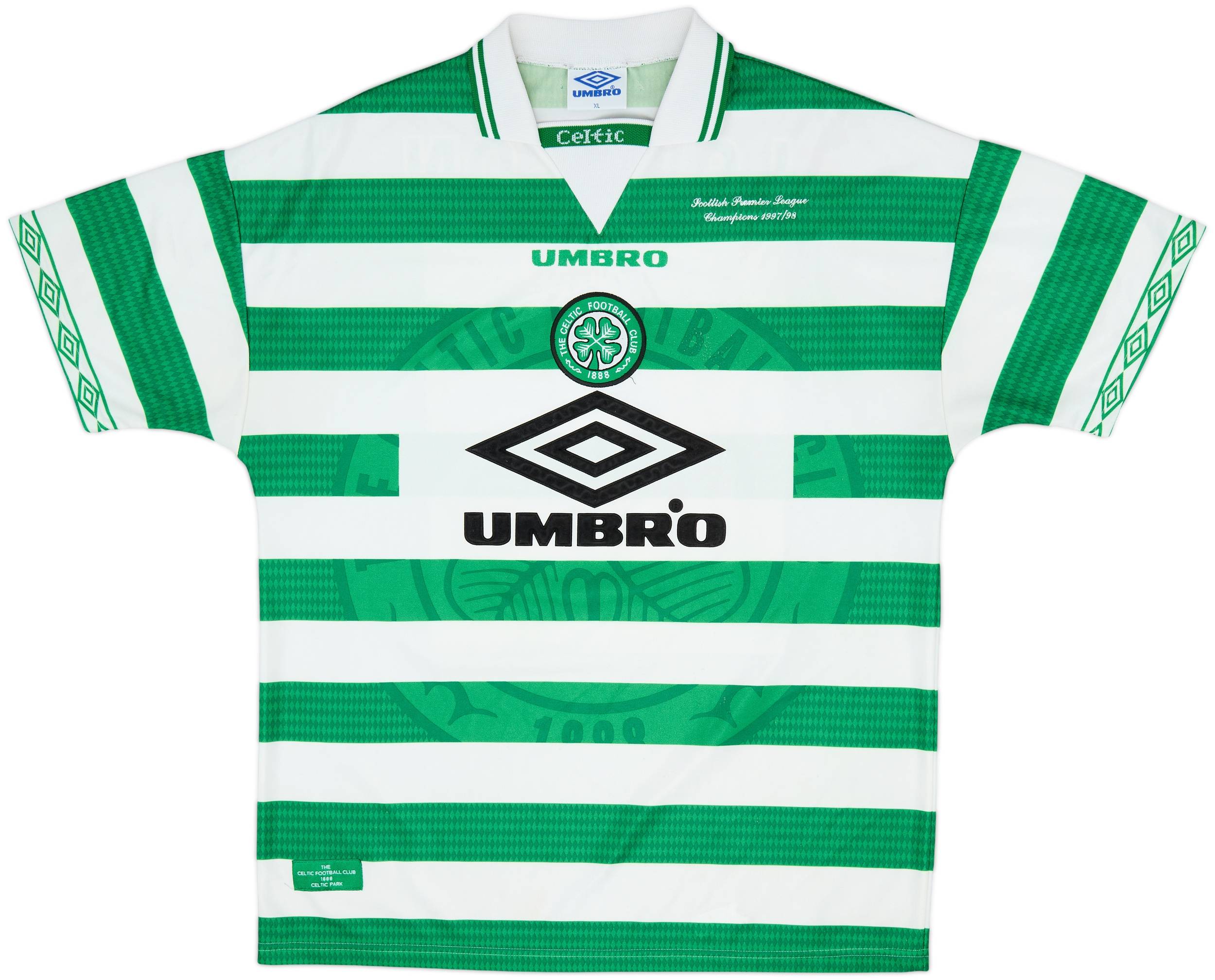 1997-99 Celtic Home Shirt Larsson #7 - 9/10 - (XL)