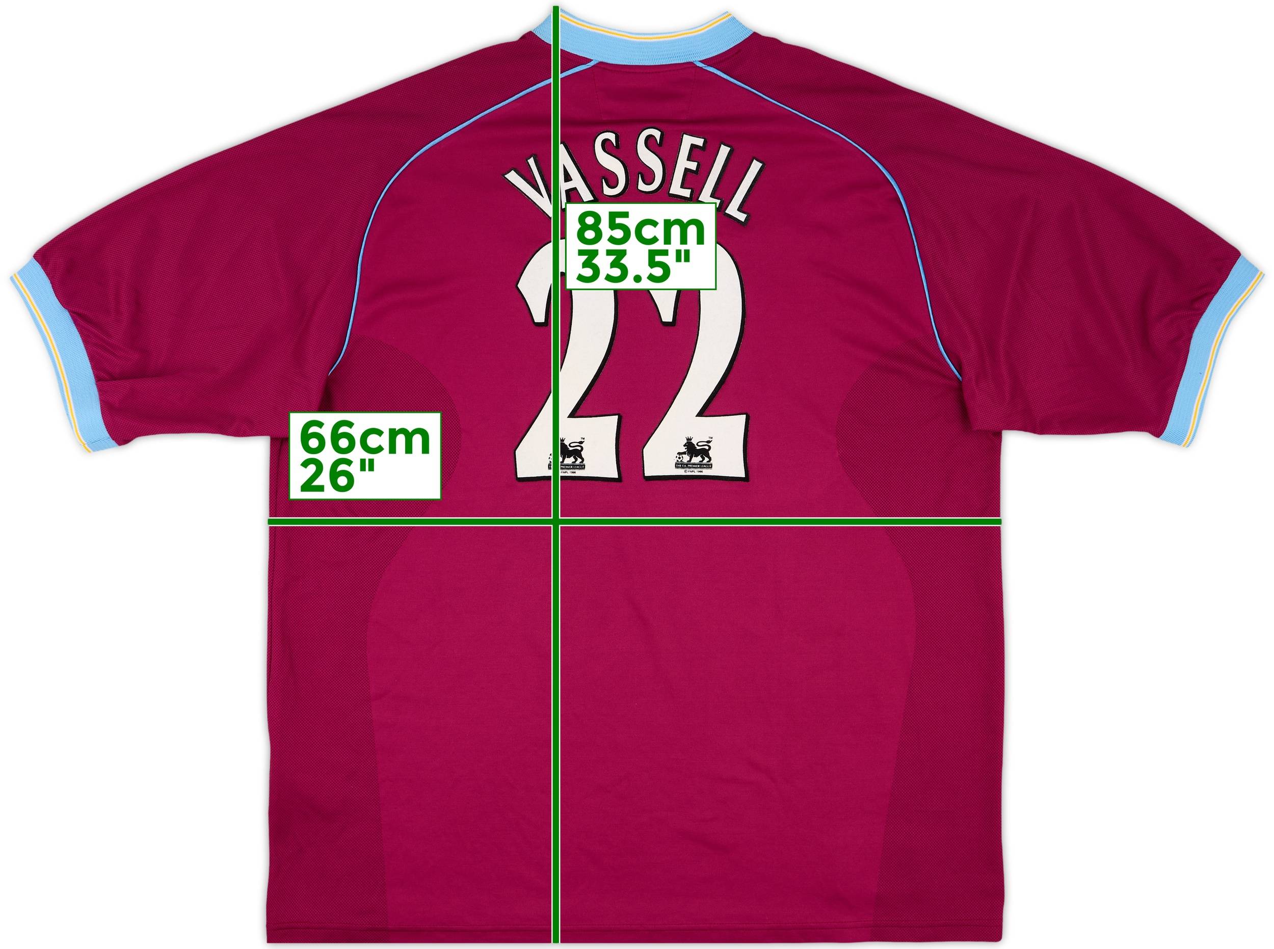 2001-02 Aston Villa Home Shirt Vassell #22 - 7/10 - (XXL)