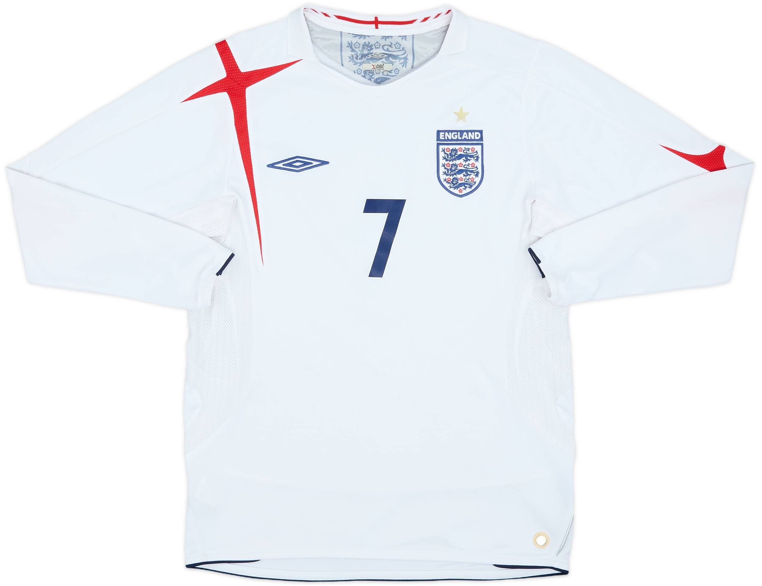 2005-07 England Home L/S Shirt Beckham #7