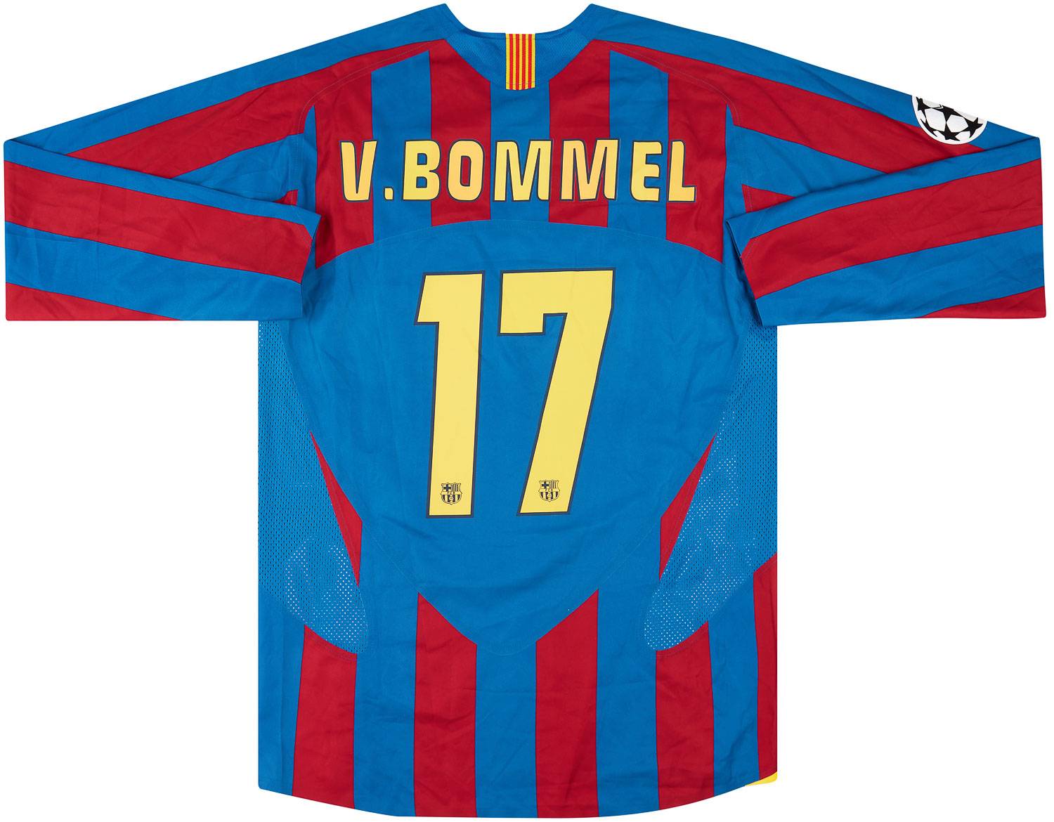 2005-06 Barcelona Match Issue Champions League Home L/S Shirt V.Bommel #17