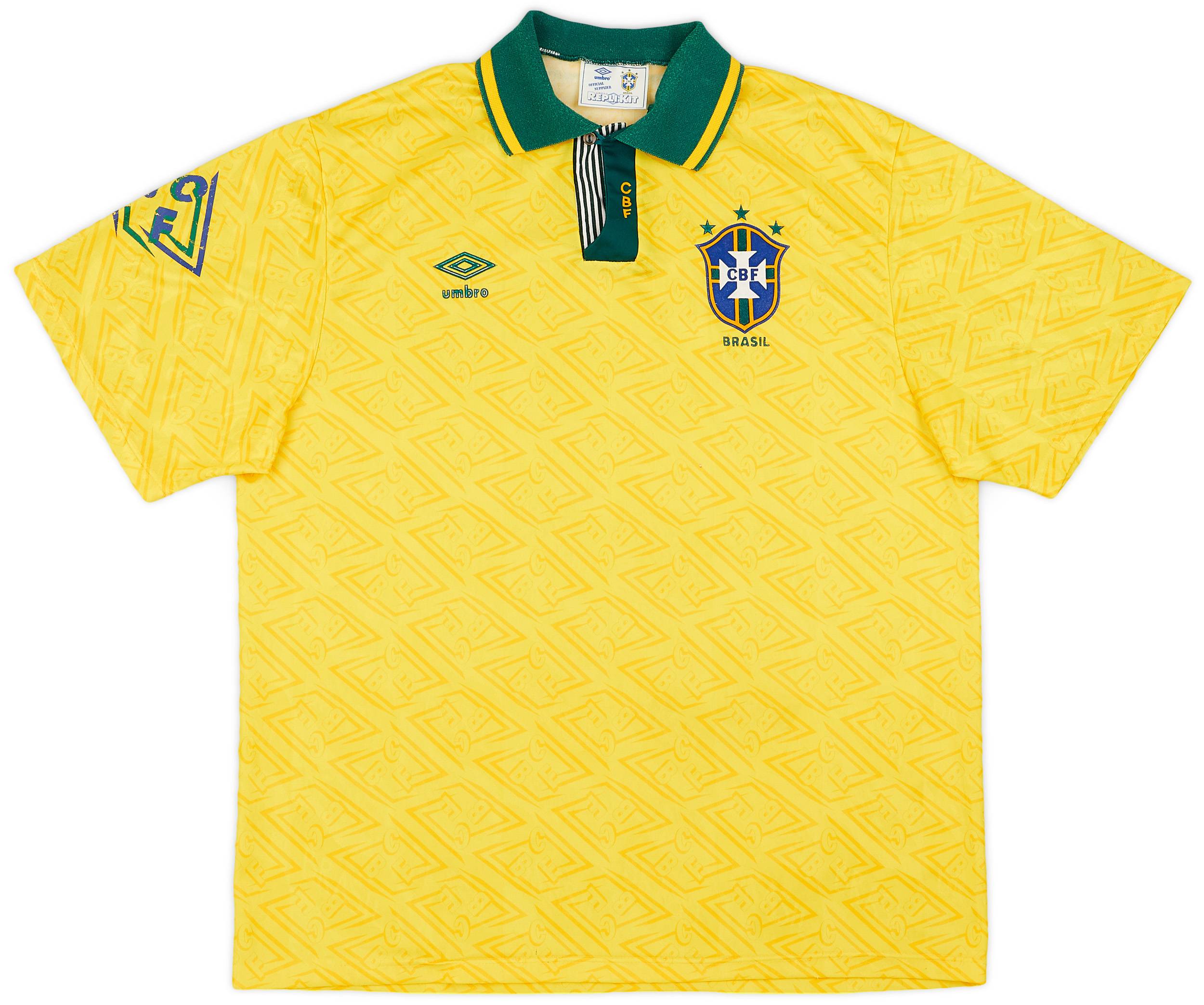 1991-93 Brazil Home Shirt - 7/10 - (XL)
