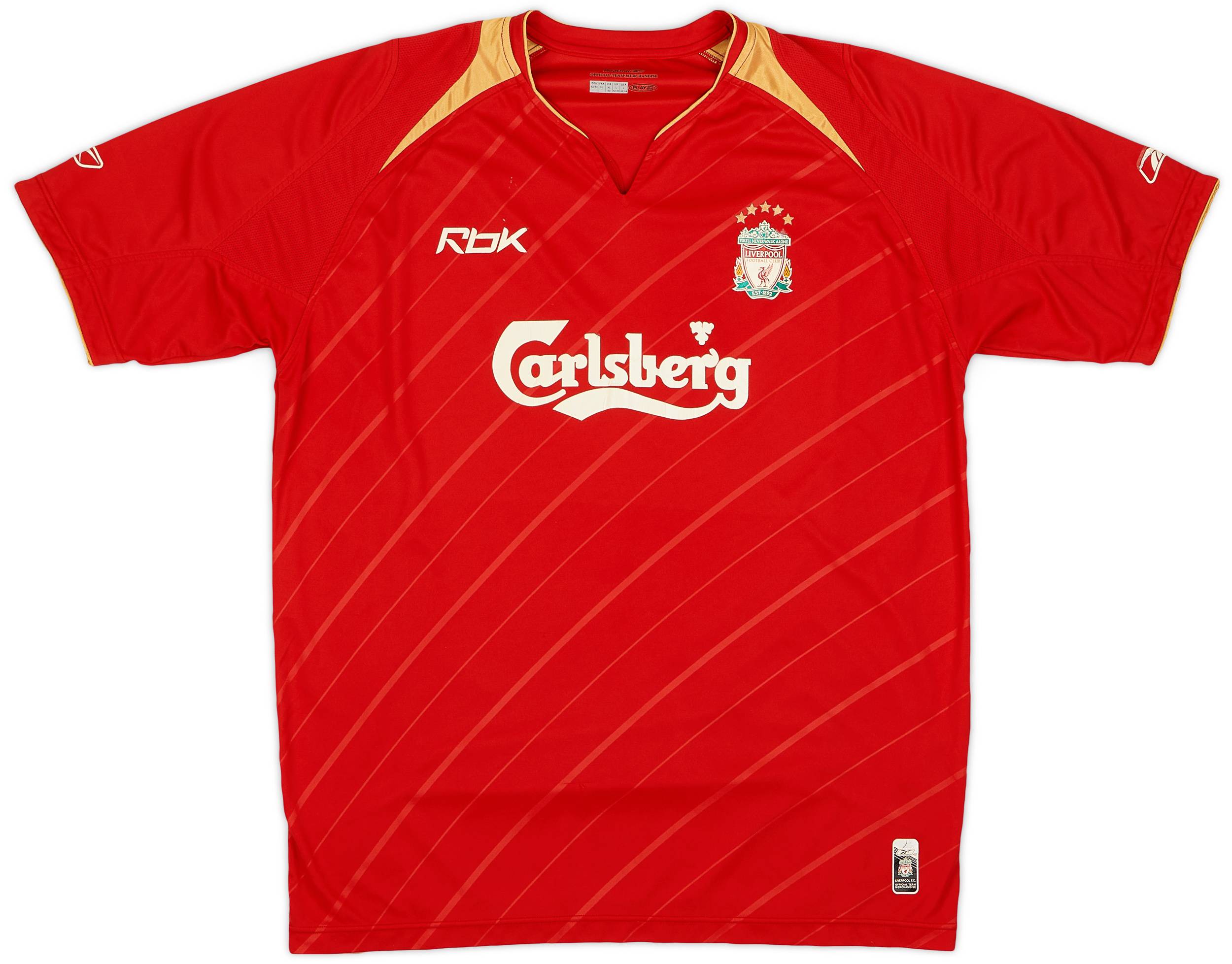 2005 06 Liverpool CL Home Shirt 6 10 L