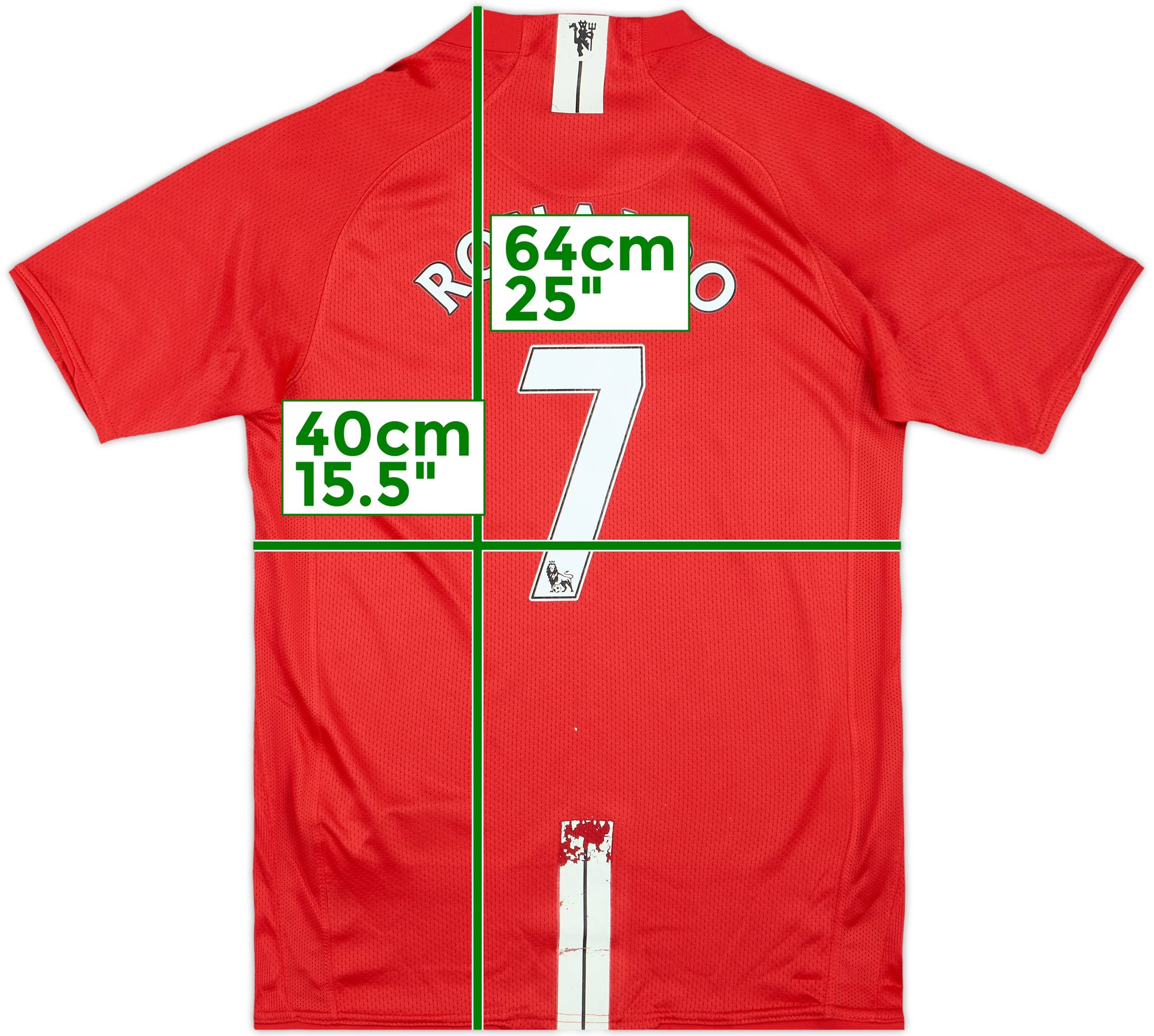 2007-09 Manchester United Home Shirt Ronaldo #7 - 6/10 - (L.Boys)