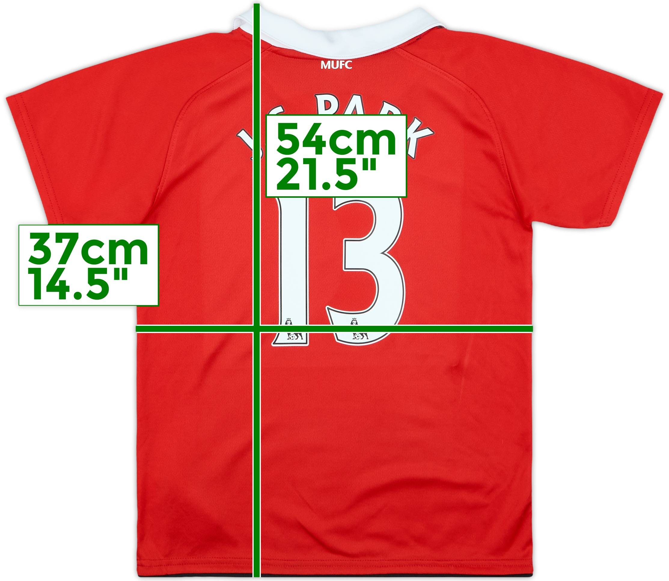 2010-11 Manchester United Home Shirt J.S.Park #13 - 10/10 - (6-7