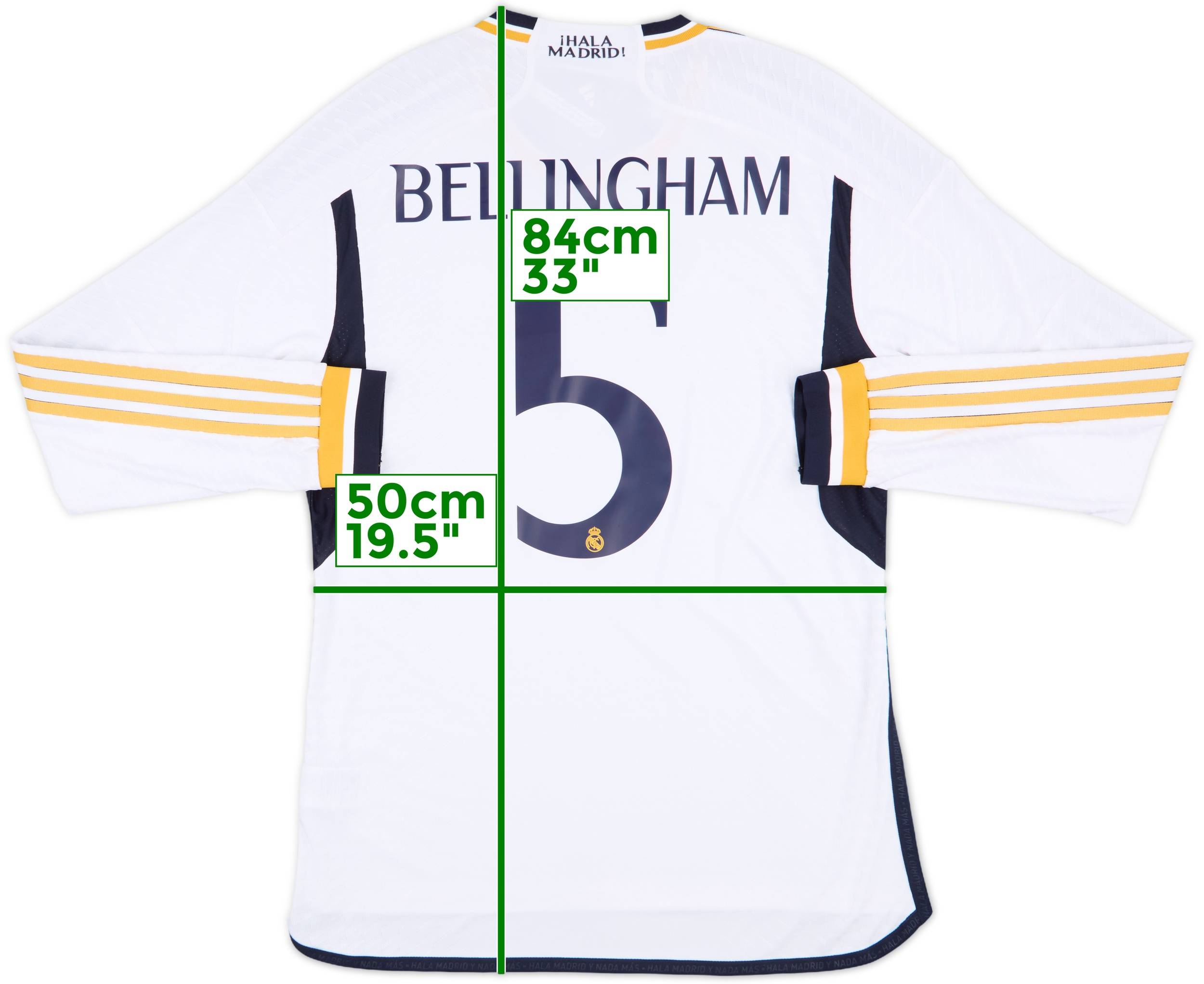2023-24 Real Madrid Authentic Home L/S Shirt Bellingham #5 (L)