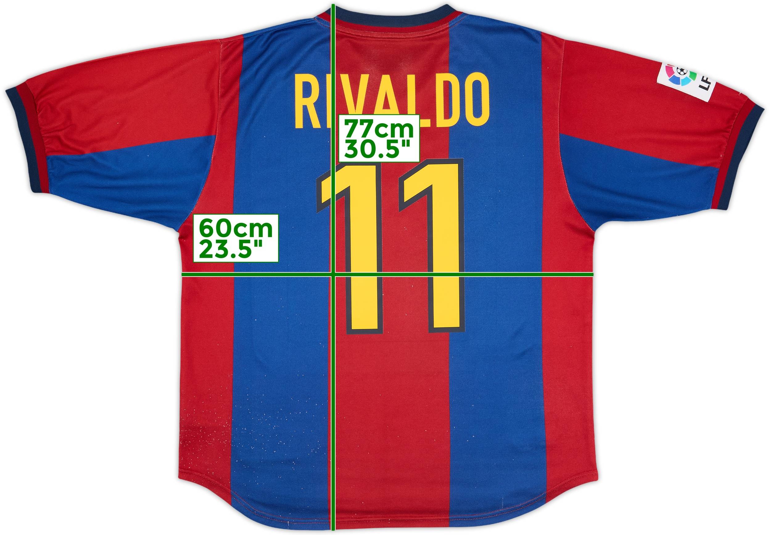 【希少】F.C バルセロナ　RIVALDO No.10 半袖　ヴィンテージ 1998-00 Barcelona Home Shirt Rivaldo #11 - 8/10 - (L)