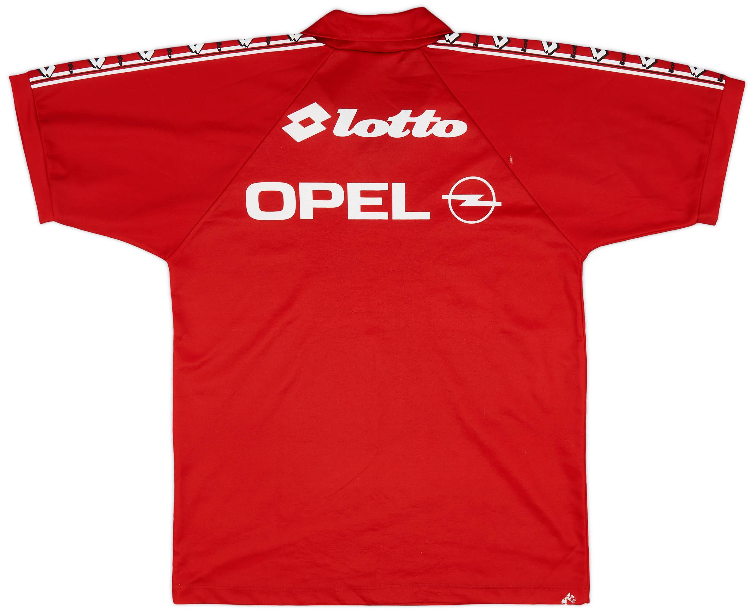Milan A.C. Lotto シャツ Lサイズ 赤黒 AC Milan 1995 - 1996 Home football Lotto long sleeve jersey