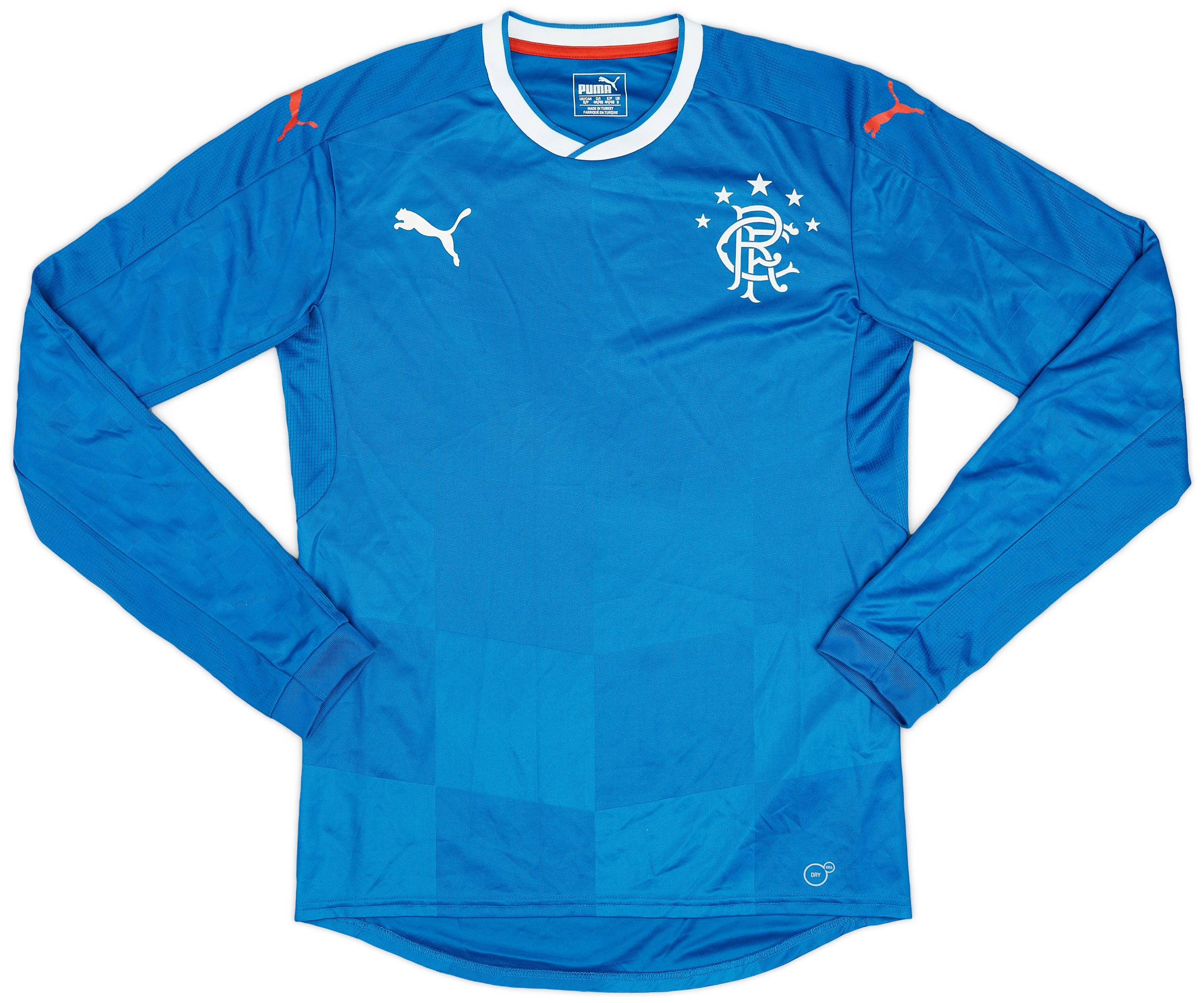 2016-18 Rangers Home L/S Shirt - 8/10 - (S)
