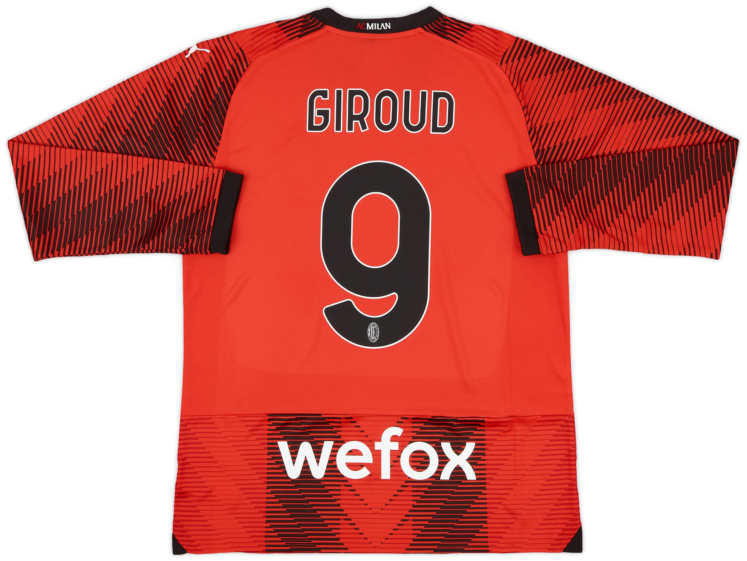 2023 24 AC Milan Home L S Shirt Giroud 9