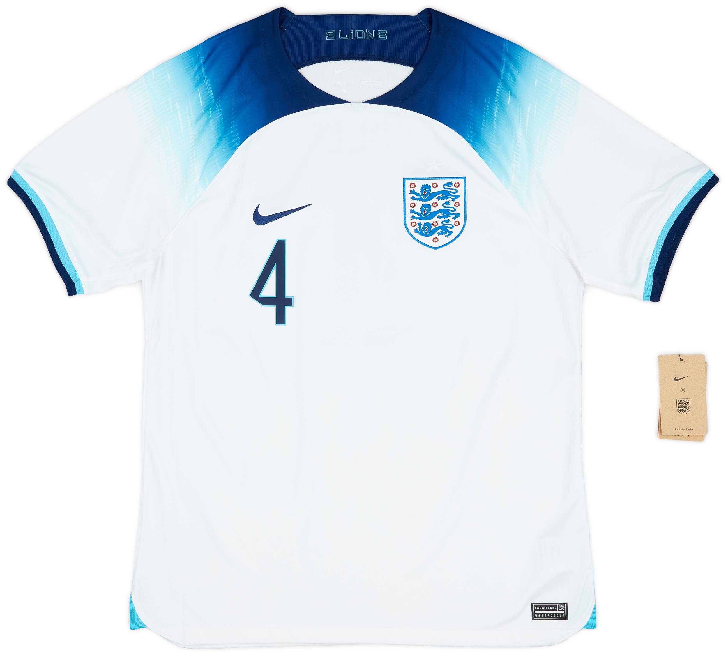 2022-23 England Home Shirt Rice #4