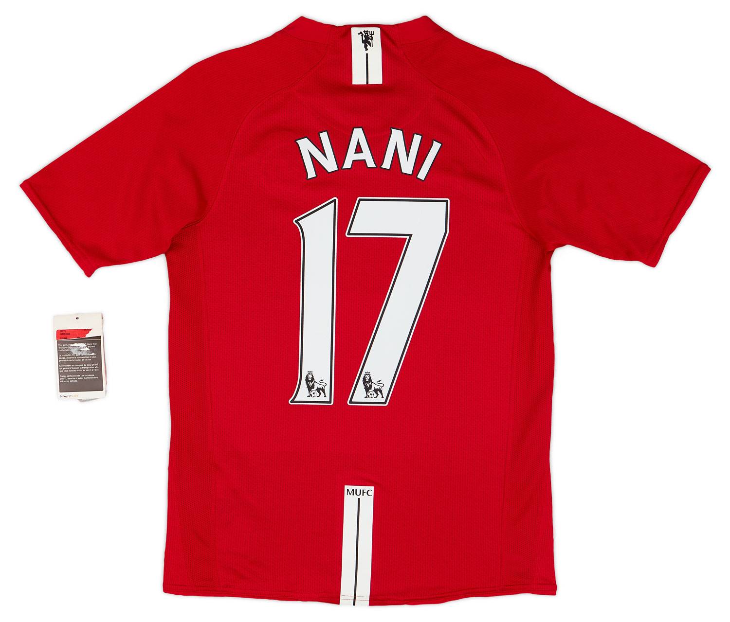 2007-09 Manchester United Home Shirt Nani #17 (XS.Kids)