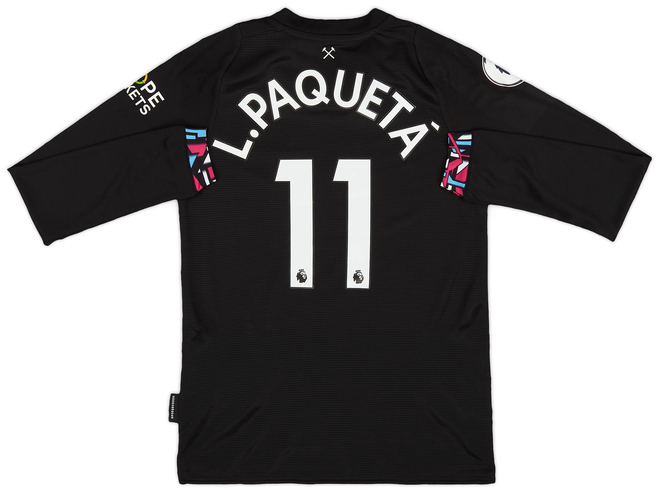 2022-23 West Ham Away L/S Shirt L.Paquetá #11 - (M.Kids)