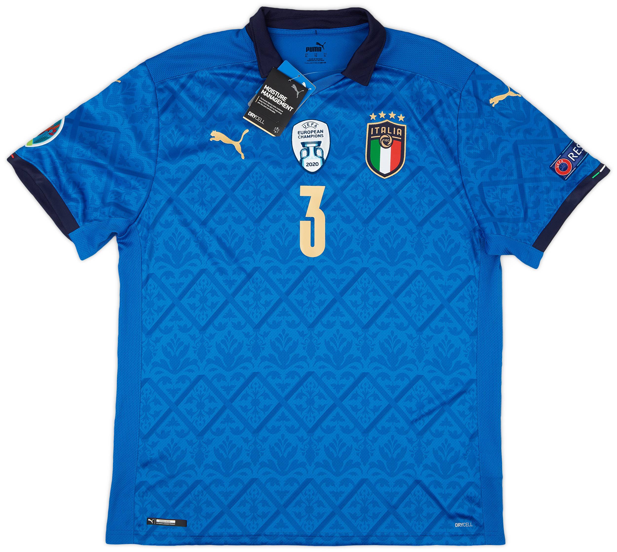 本日限定値下げ！イタリア代表ユニフォーム No.3 CHIELLINI 2020-21 Italy Home Shirt Chiellini #3 (XL)