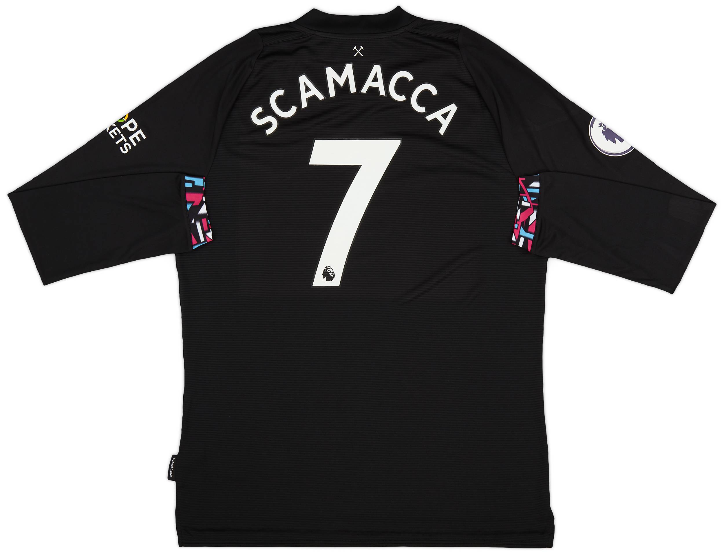 2022-23 West Ham Away L/S Shirt Scamacca #7 - (XL)