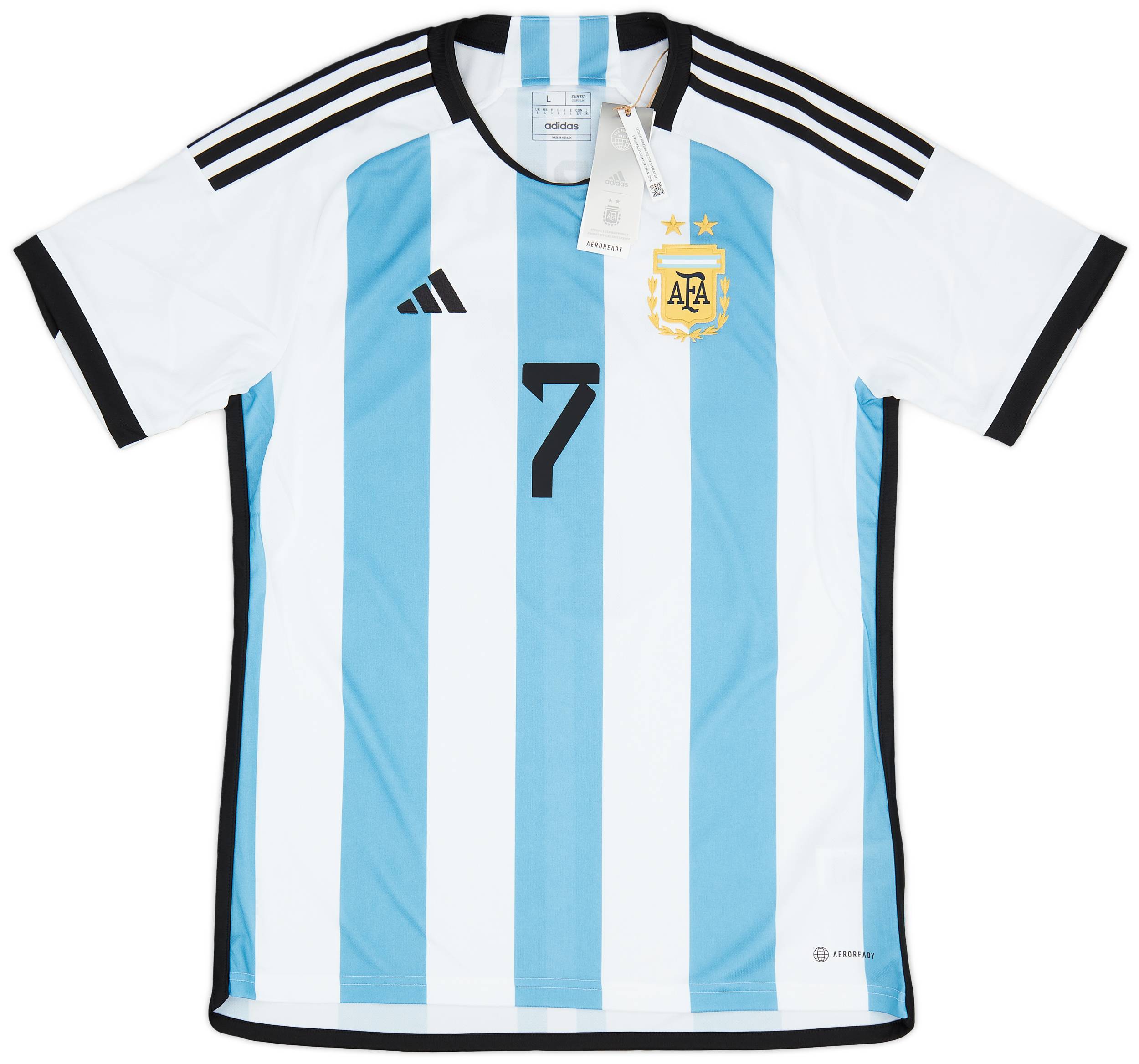 2022-23 Argentina Home Shirt De Paul #7