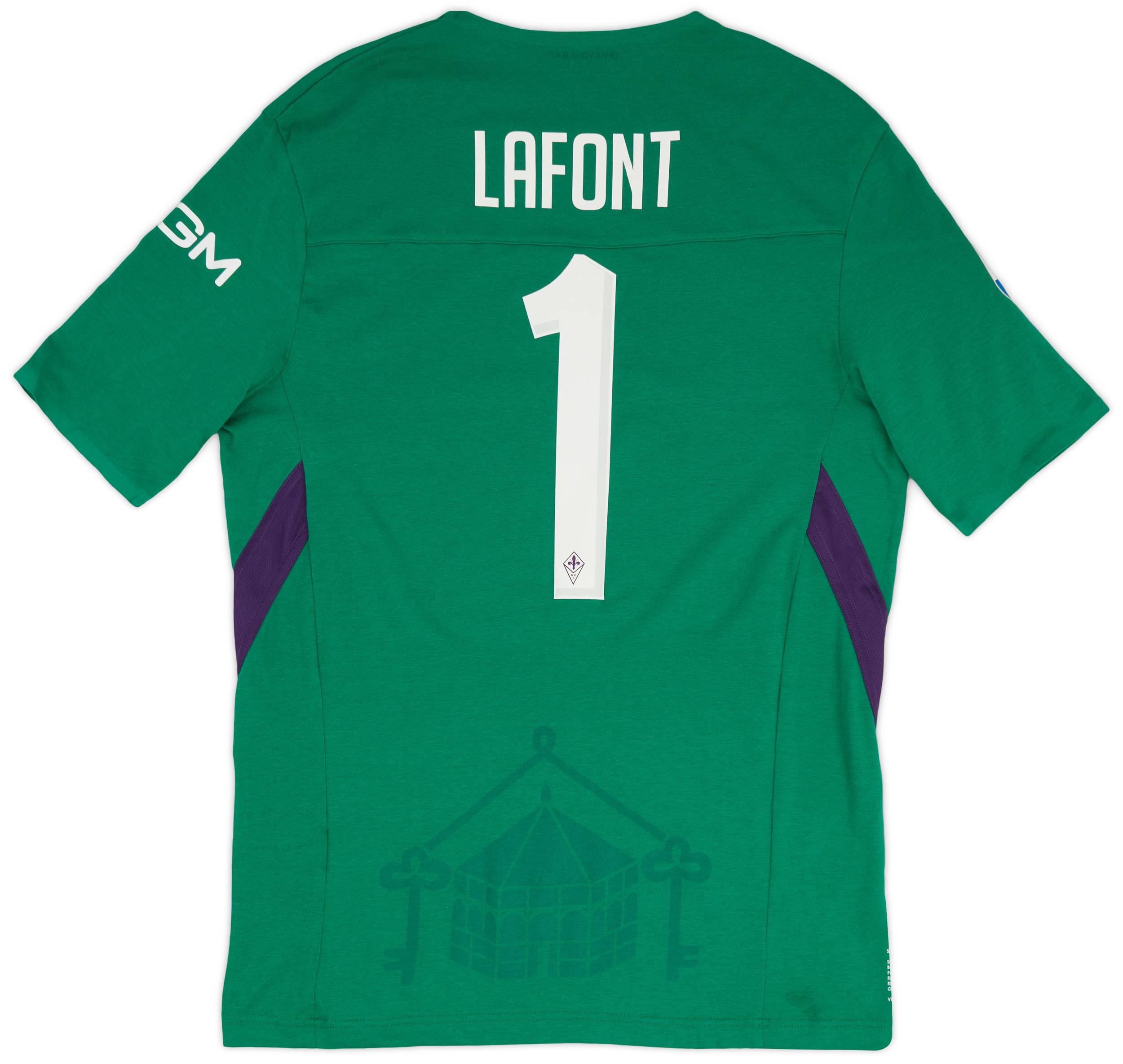 2018-19 Fiorentina Match Issue GK S/S Shirt Lafont #1 - 7/10 - (L)