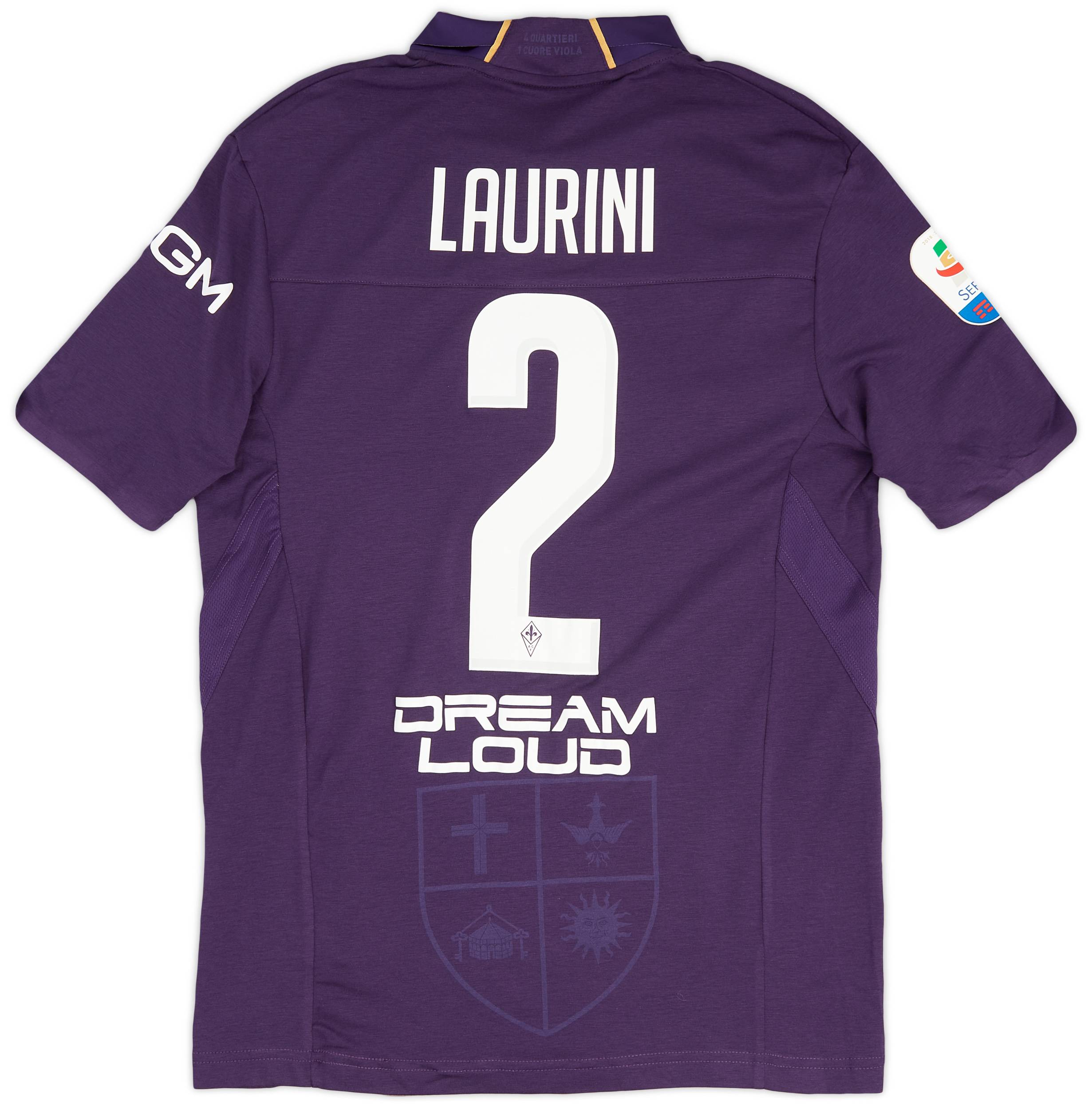 2018-19 Fiorentina Match Issue Home Shirt Laurini #2 - As New - (M)